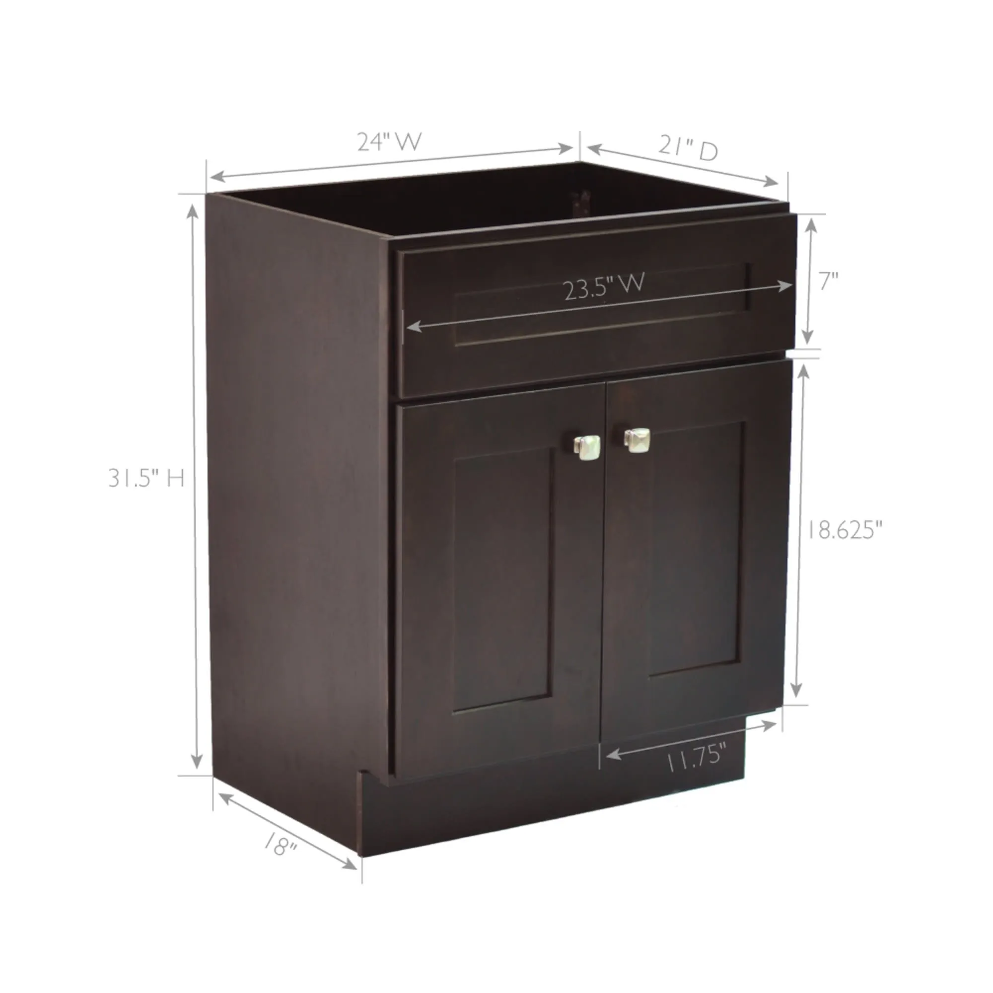 Design House 215467 Brookings 24 Single Free Standing Vanity Cabinet