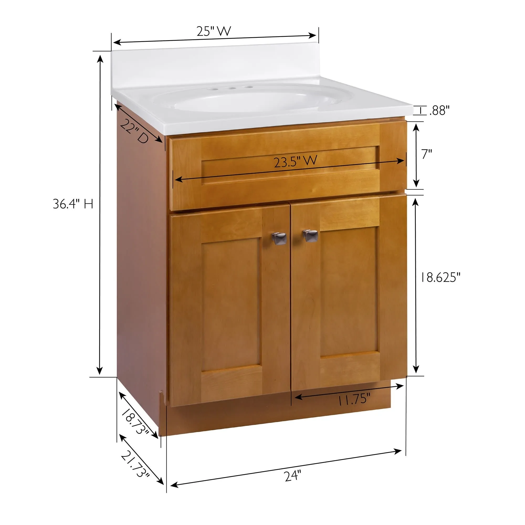 Design House 215582 Brookings 25 Free Standing Single Basin Vanity