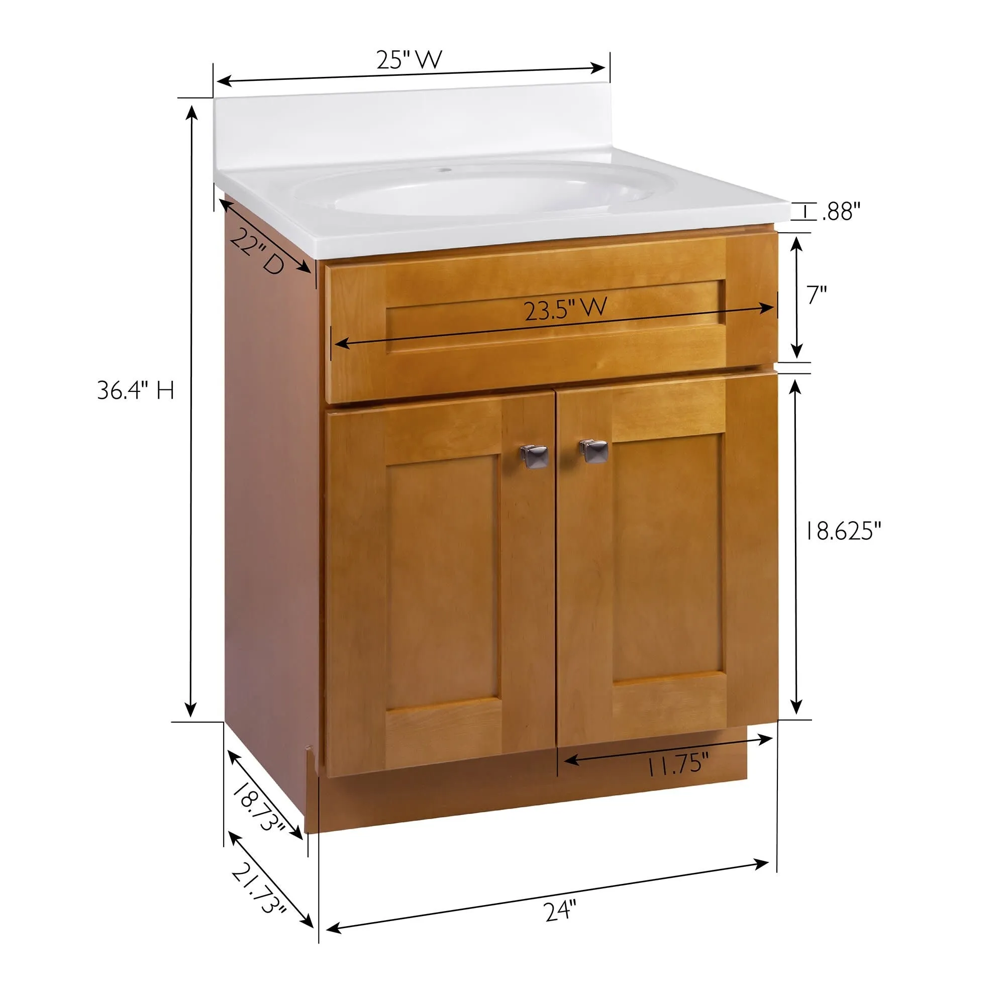 Design House 215590 Brookings 25 Free Standing Single Basin Vanity