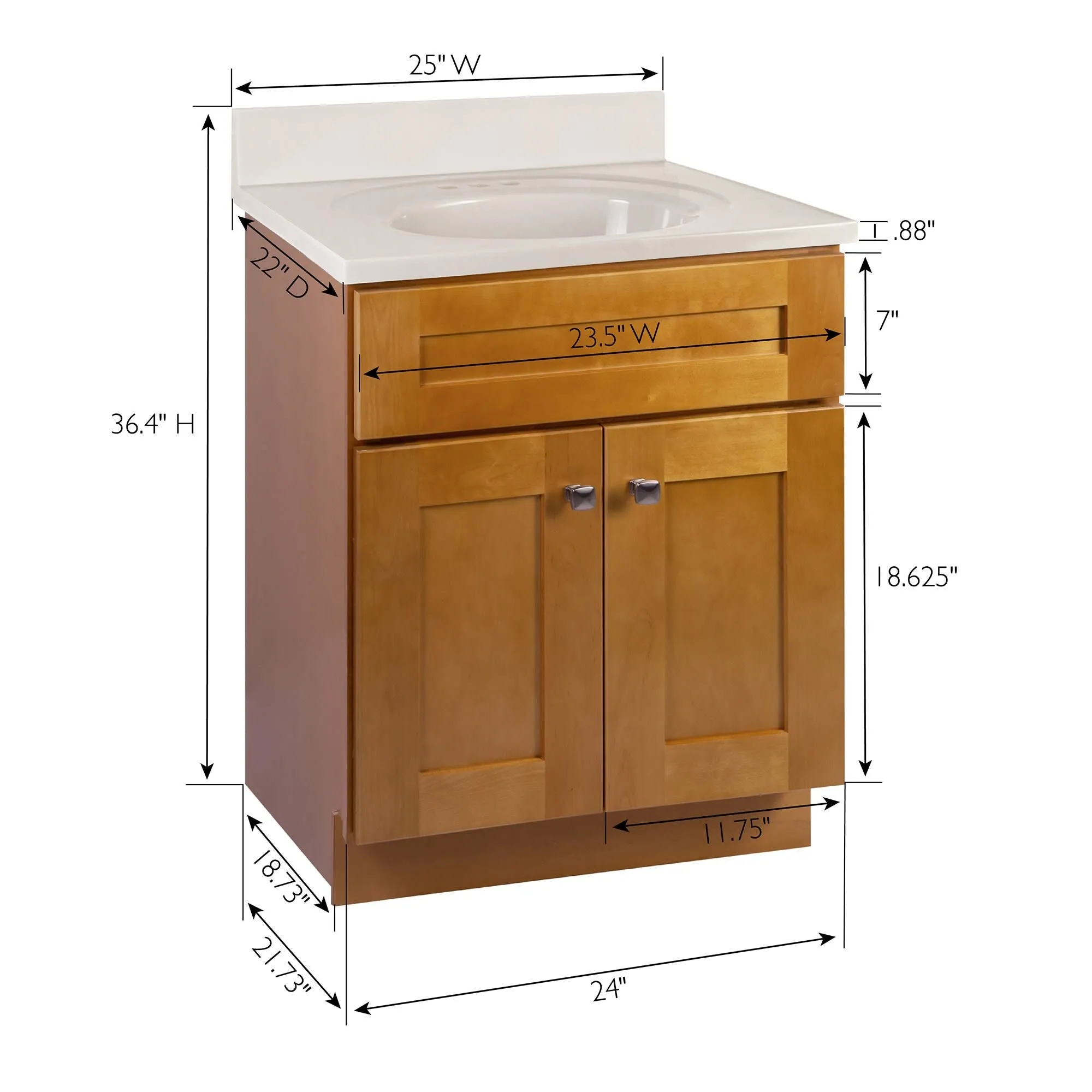 Design House 215608 Brookings 25 Free Standing Single Basin Vanity