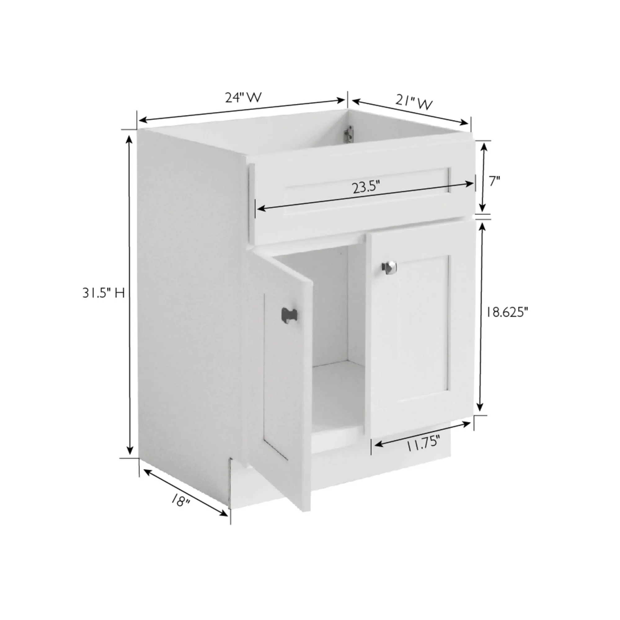 Design House 215616 Brookings 24 Single Free Standing Vanity Cabinet