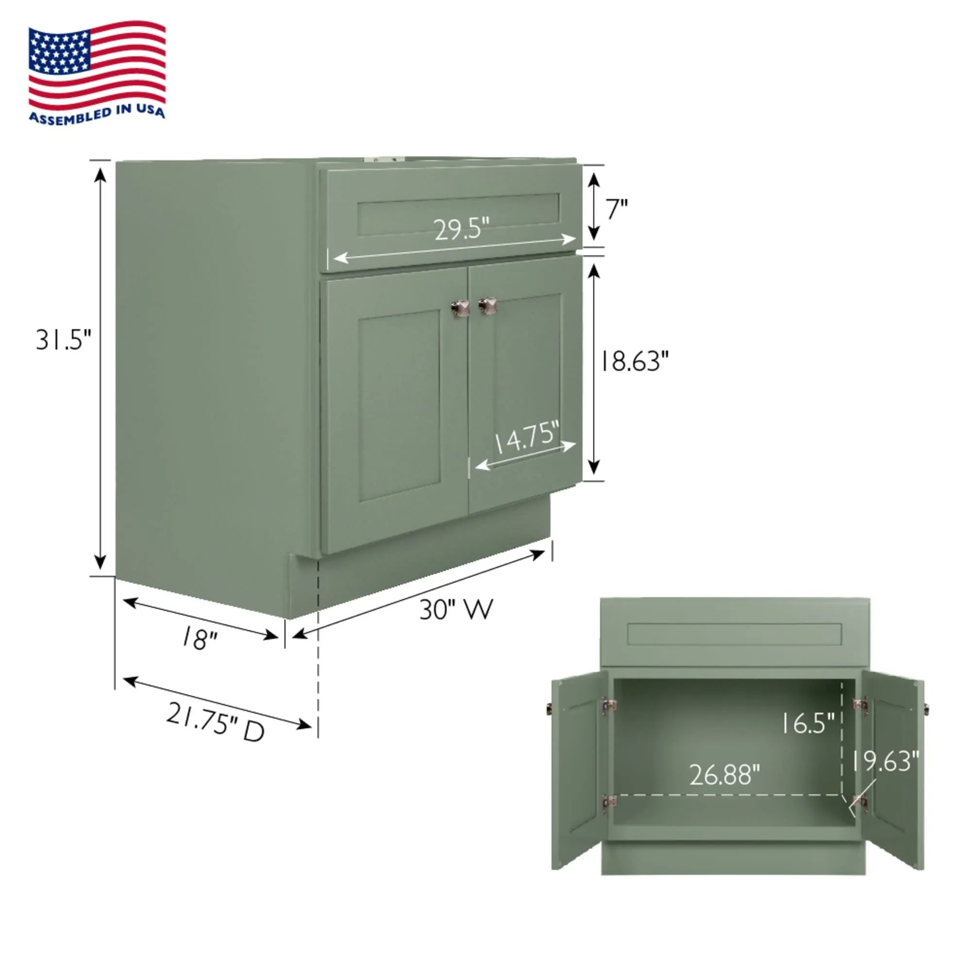 Design House 215673 Brookings 30 Single Free Standing Vanity Cabinet