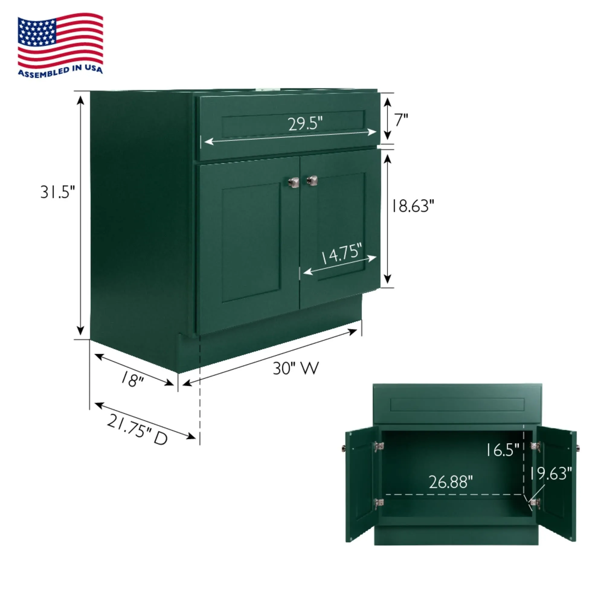 Design House 215681 Brookings 30 Single Free Standing Vanity Cabinet
