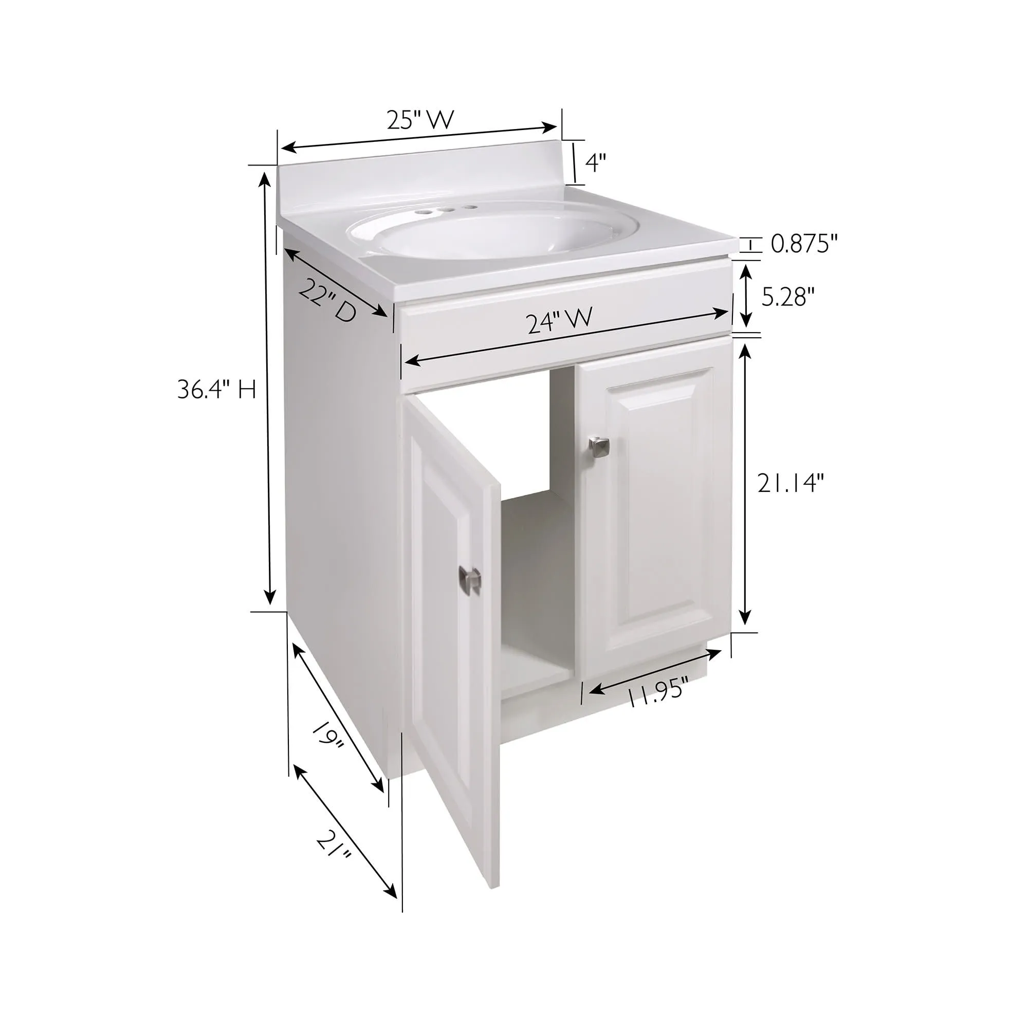 Design House 586453 Wyndham 25 Free Standing Single Basin Vanity Set