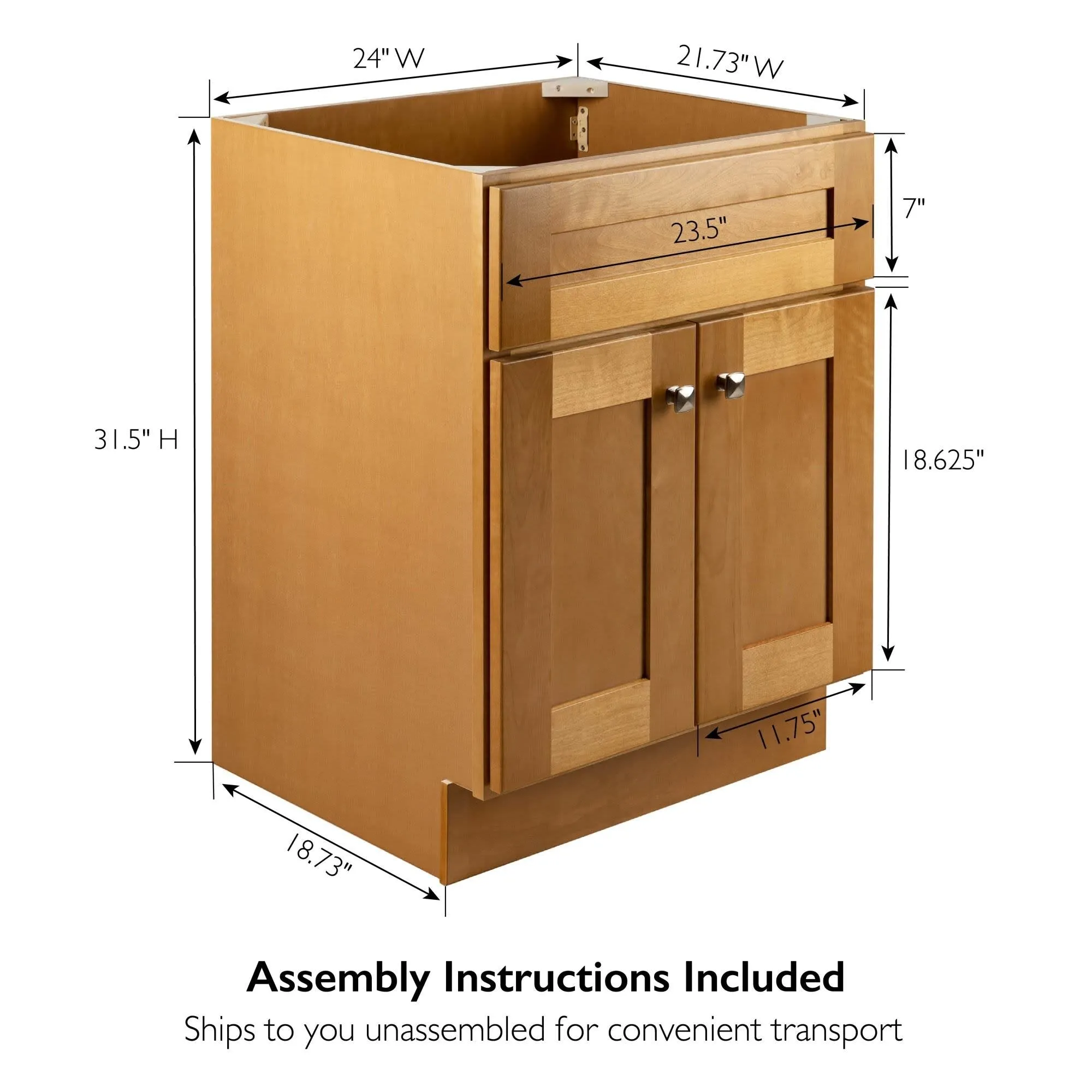Design House Brookings 22 Single Free Standing Wood Vanity Cabinet