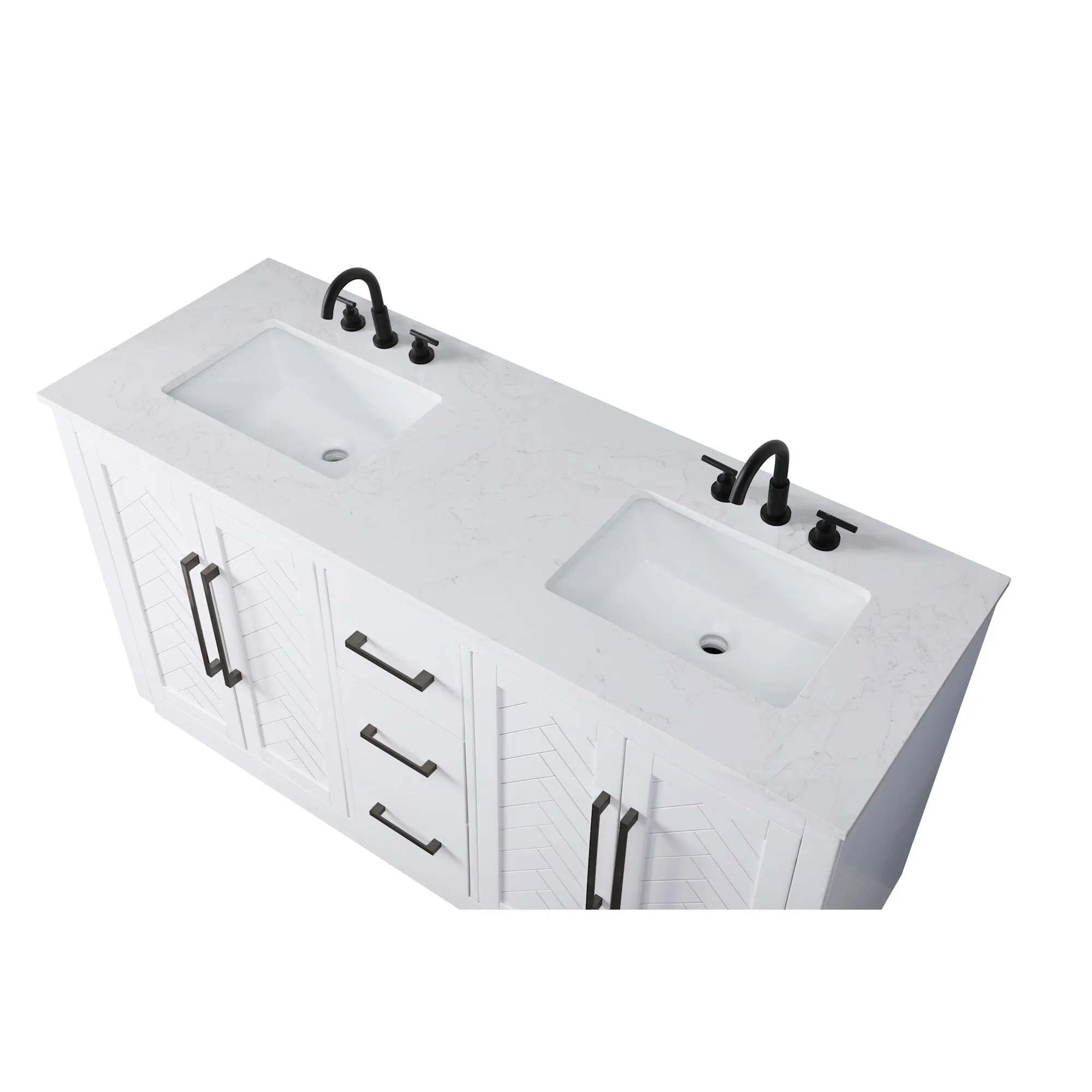 Elegant Lighting VF29060D Chase 60 Free Standing Double Basin Vanity