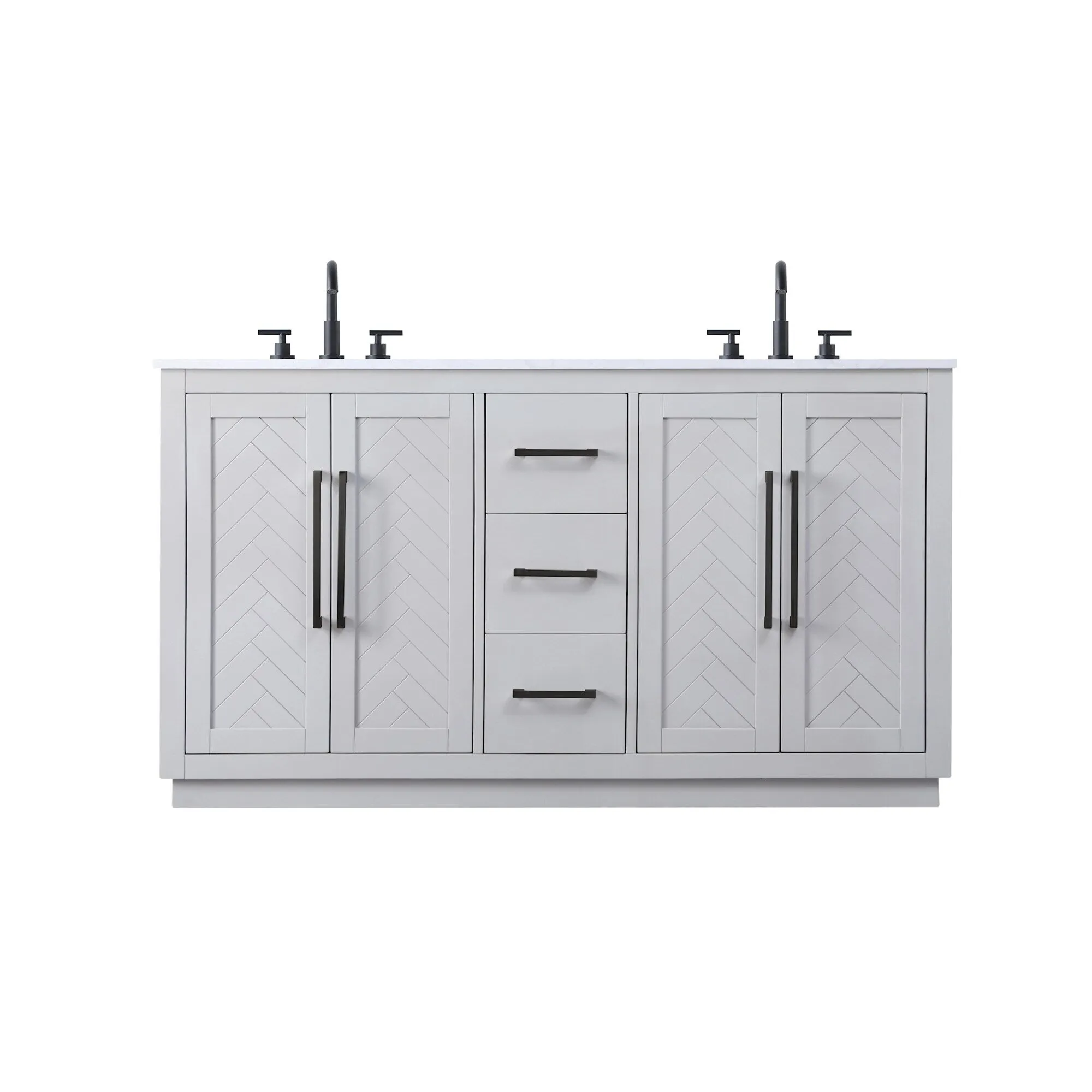 Elegant Lighting VF29060D Chase 60 Free Standing Double Basin Vanity