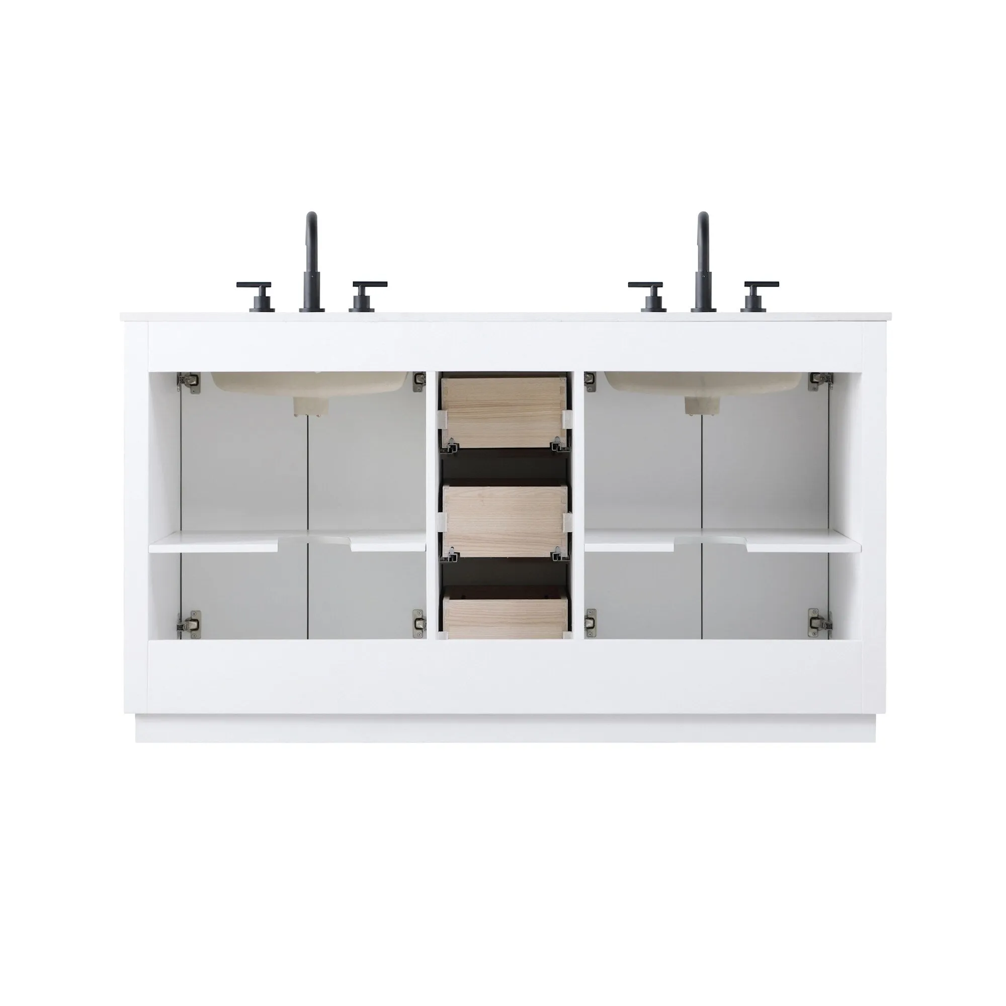 Elegant Lighting VF29060D Chase 60 Free Standing Double Basin Vanity