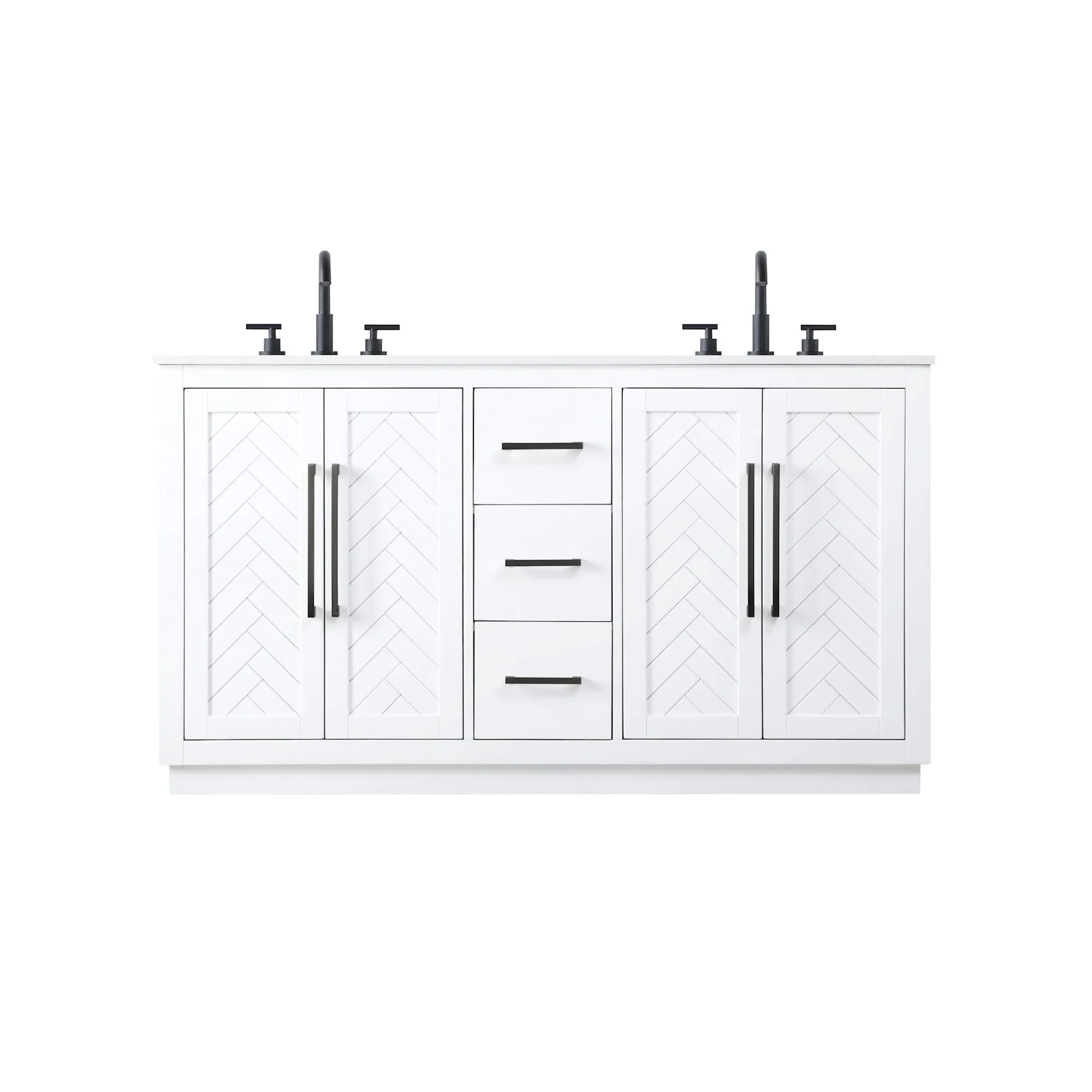 Elegant Lighting VF29060D Chase 60 Free Standing Double Basin Vanity