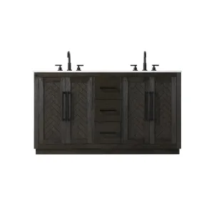 Elegant Lighting VF29060D Chase 60 Free Standing Double Basin Vanity