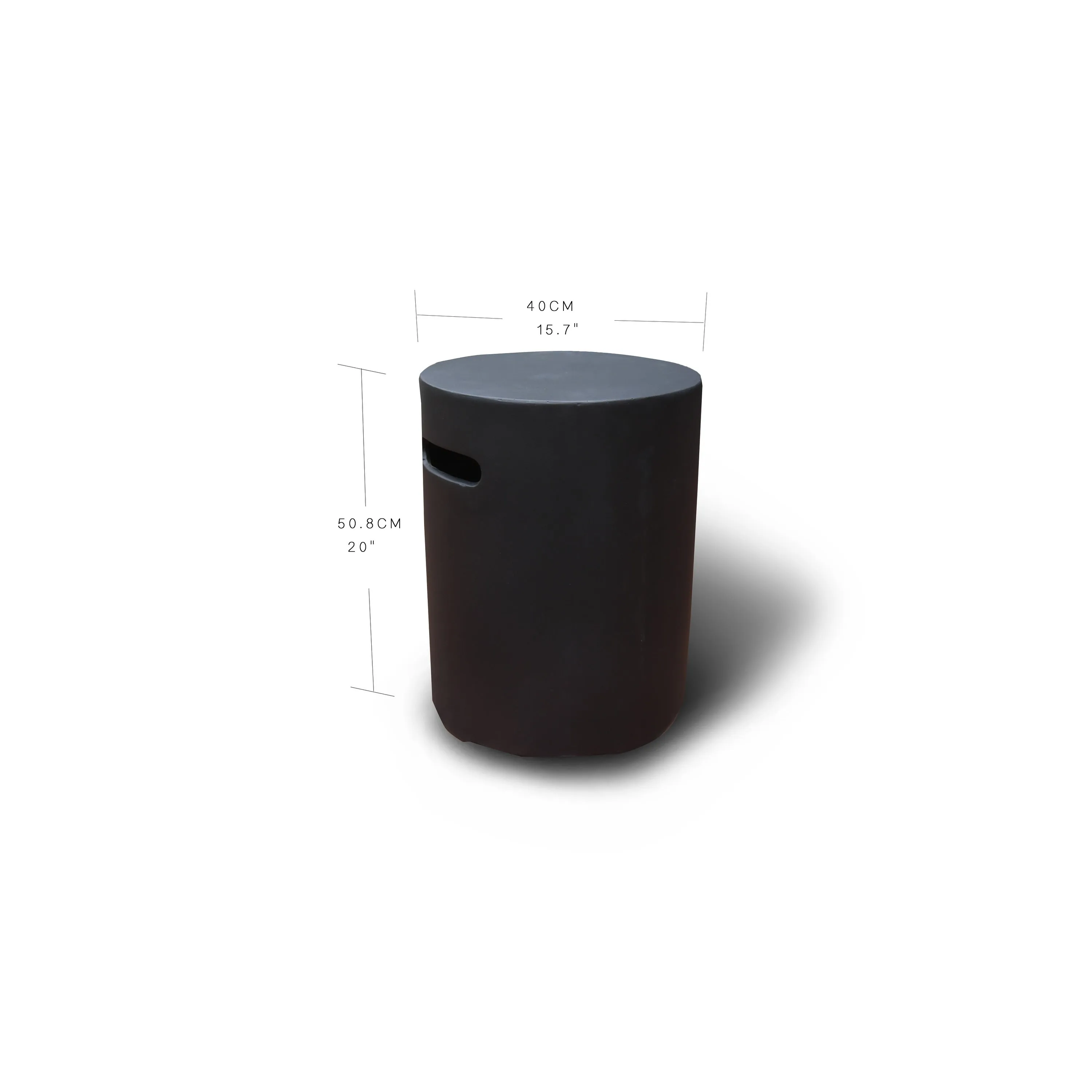 Elementi 20 in. H Dark Grey Concrete Propane Tank Cover For Lunar Bowl Fire Table