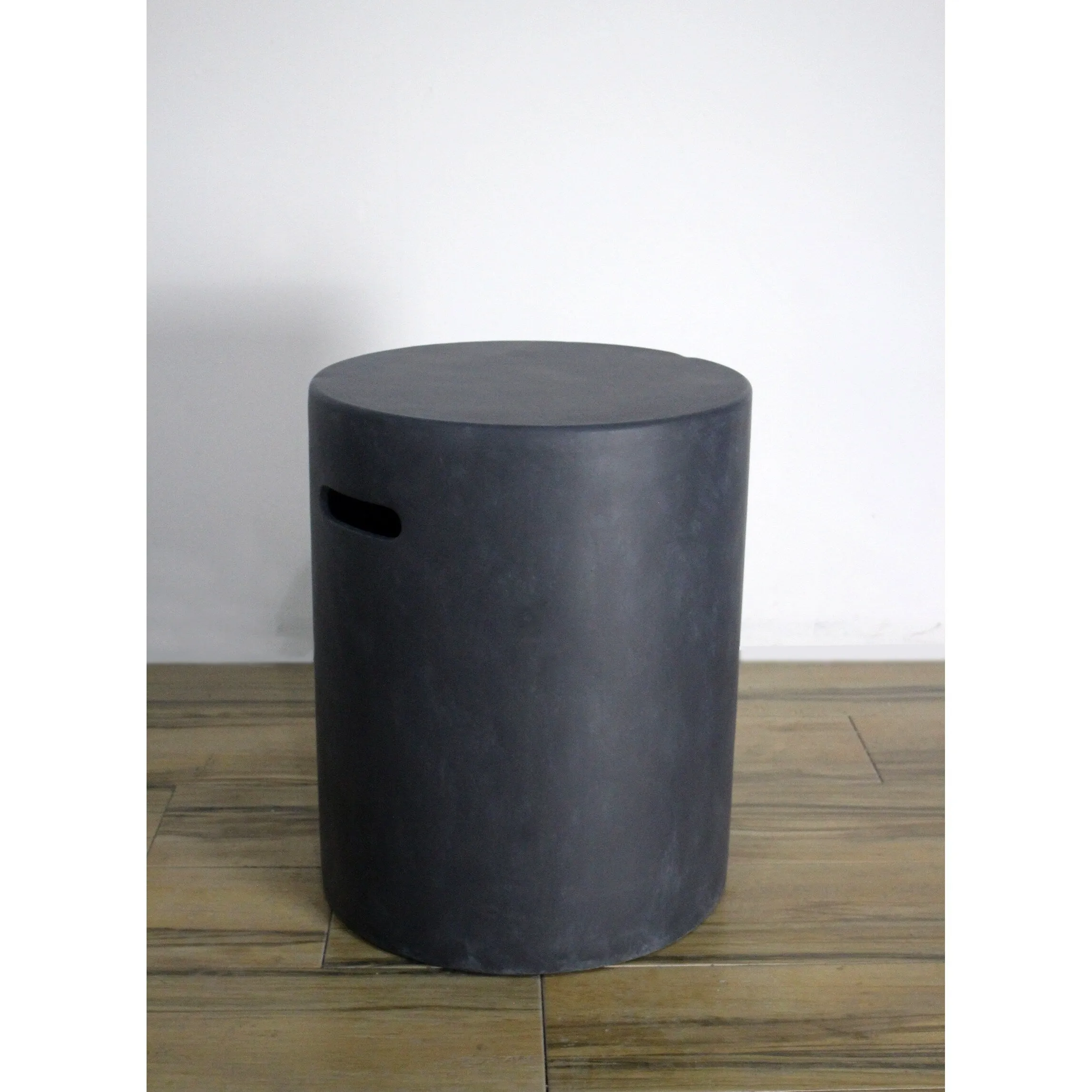 Elementi 20 in. H Dark Grey Concrete Propane Tank Cover For Lunar Bowl Fire Table
