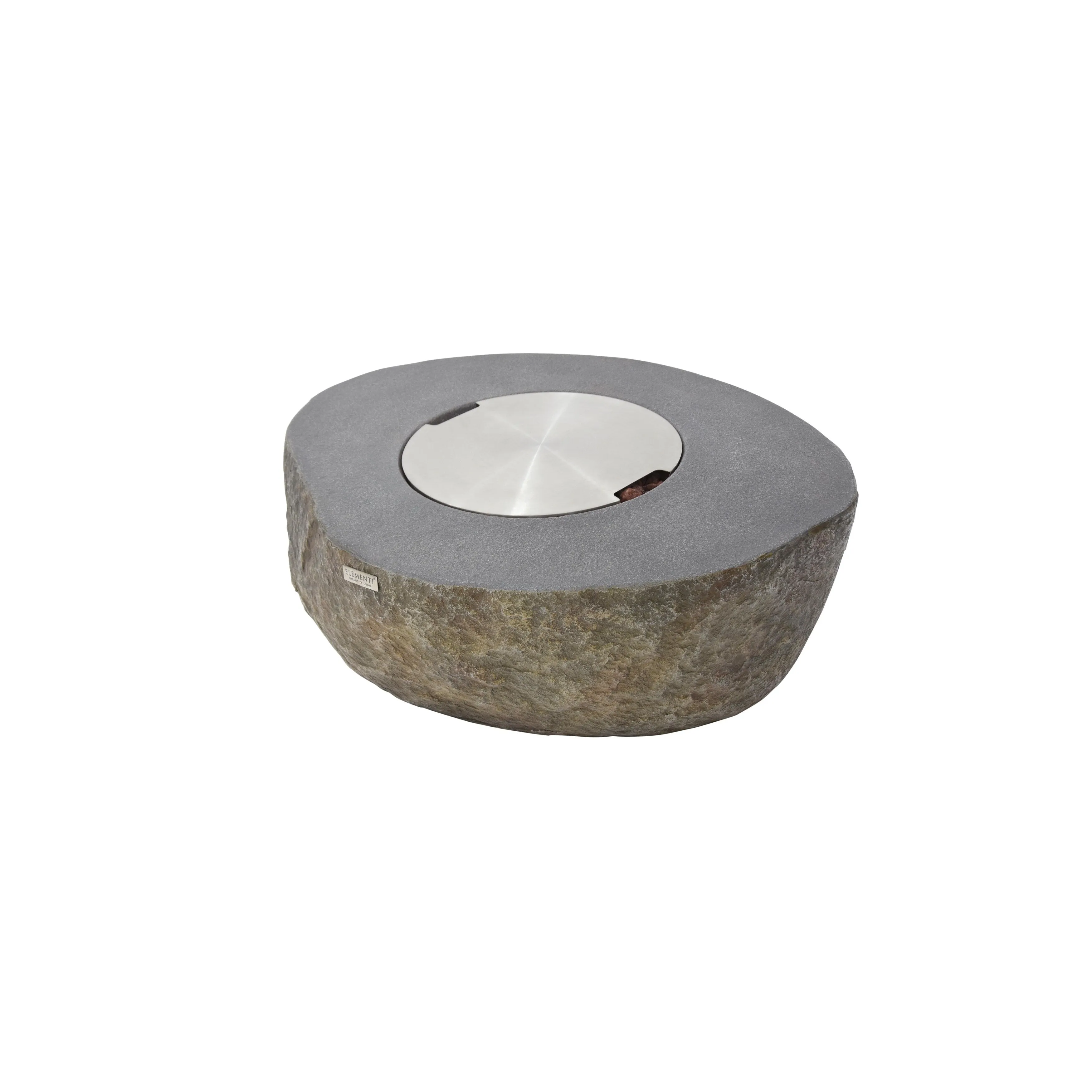 Elementi Boulder 45.000 BTU Concrete Propane Fire Table with Lava Rocks & Cover - 43.3 X 35 X 16.1