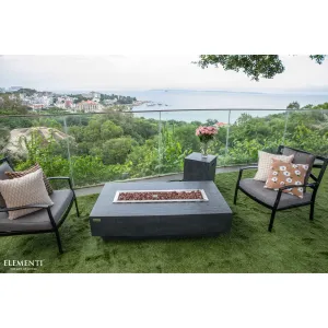 Elementi Hampton 45.000 BTU Dark Grey Concrete Natural Gas Fire Table with Lava Rocks & Cover