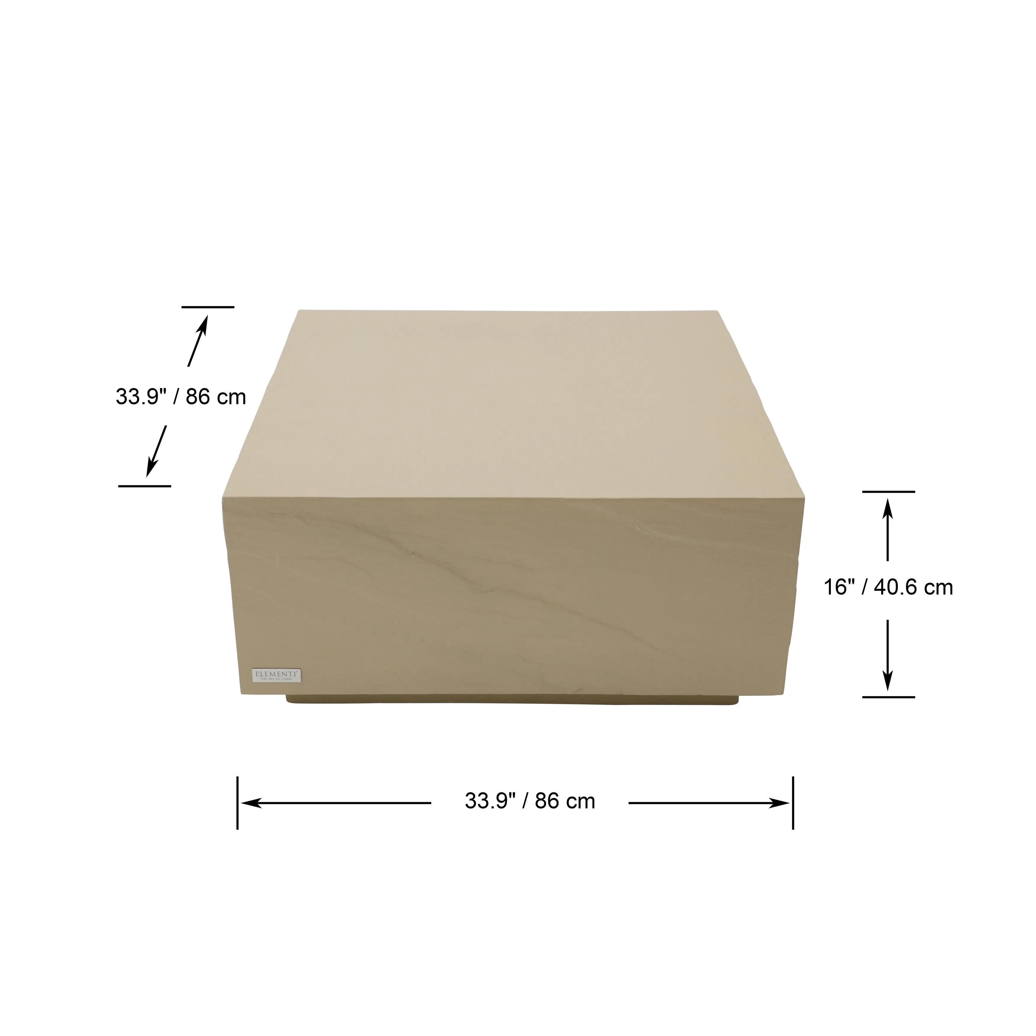 Elementi Home Colorado 34 Square Concrete Coffee Table - 33.9 X 33.9 X 16