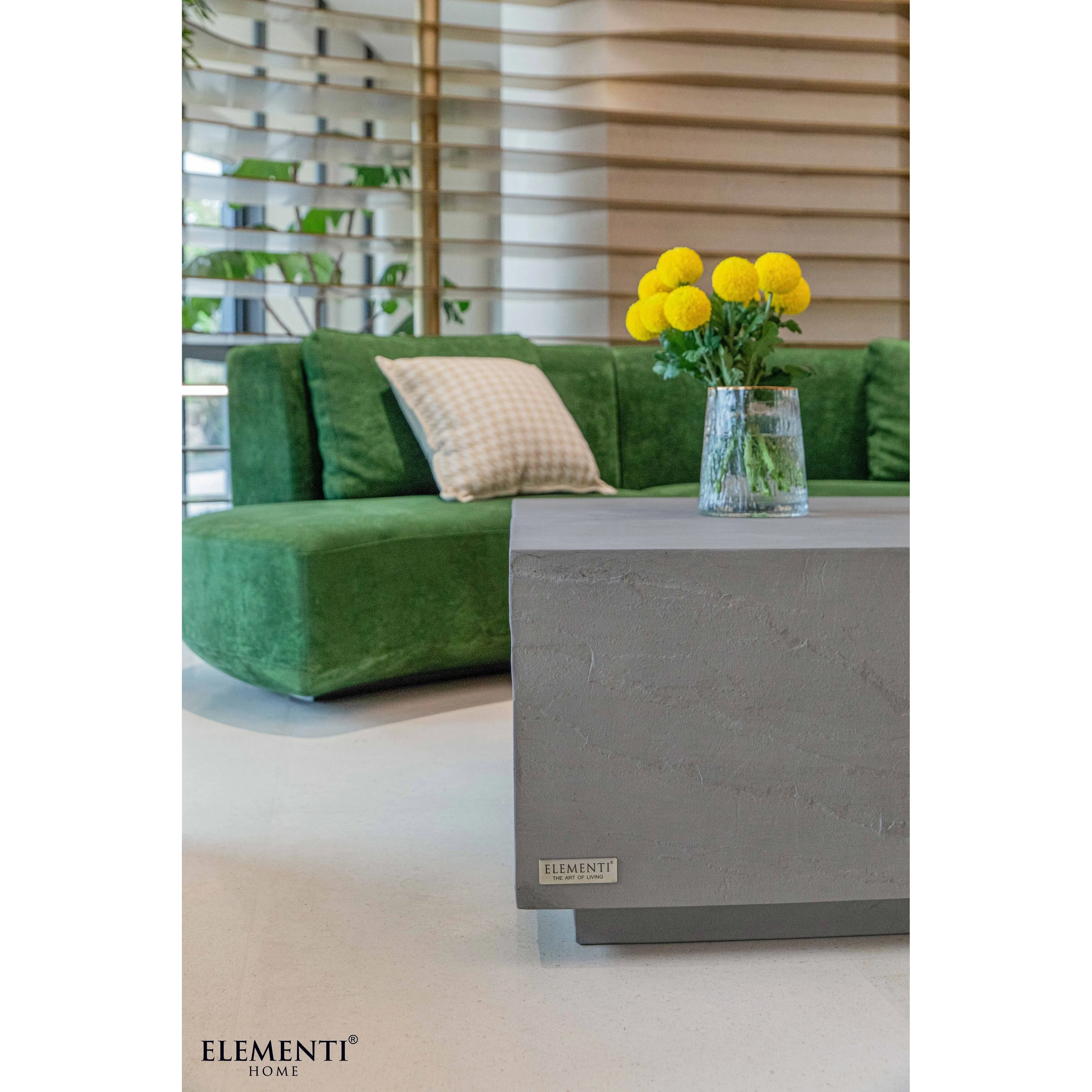 Elementi Home Colorado 34 Square Concrete Coffee Table - 33.9 X 33.9 X 16