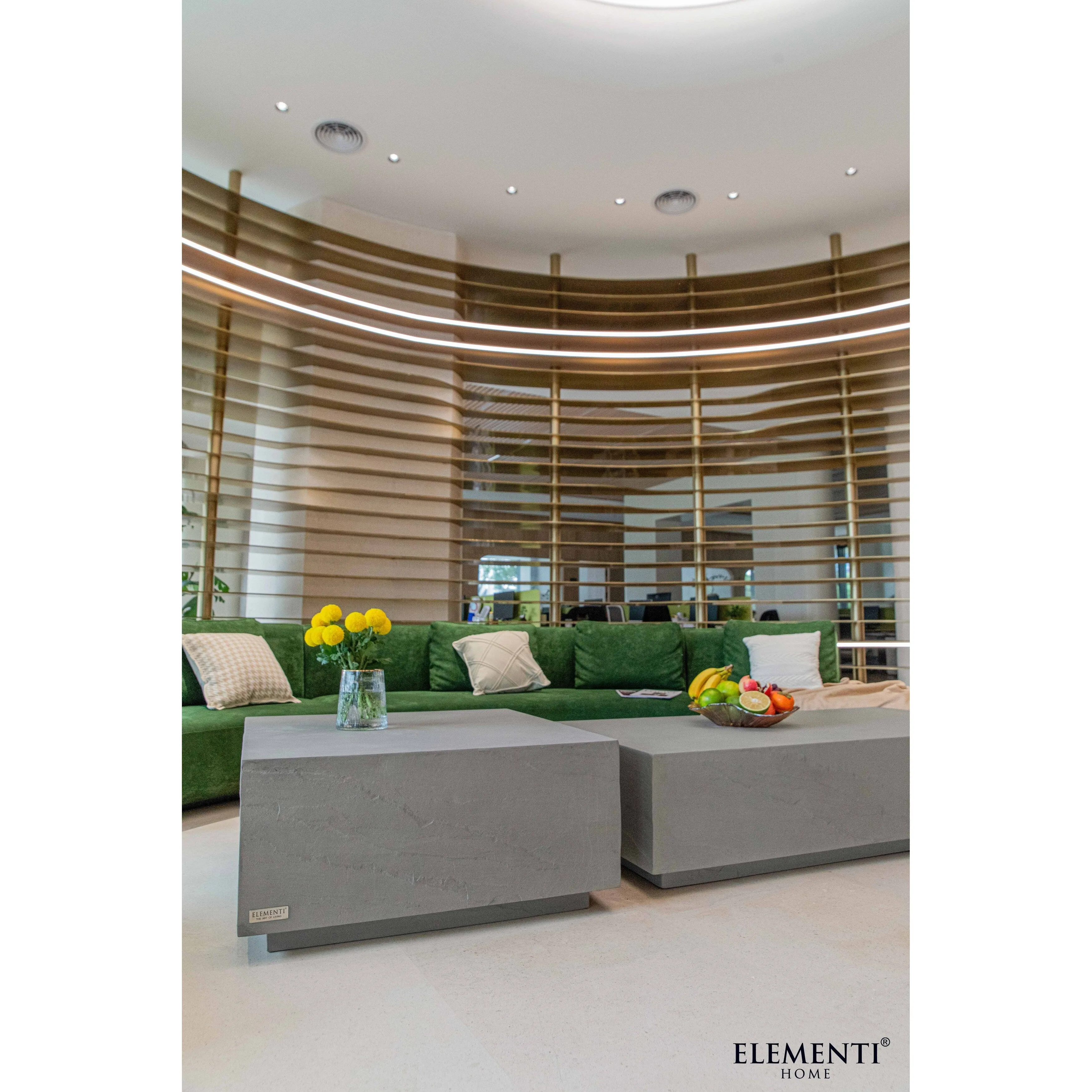Elementi Home Colorado 34 Square Concrete Coffee Table - 33.9 X 33.9 X 16