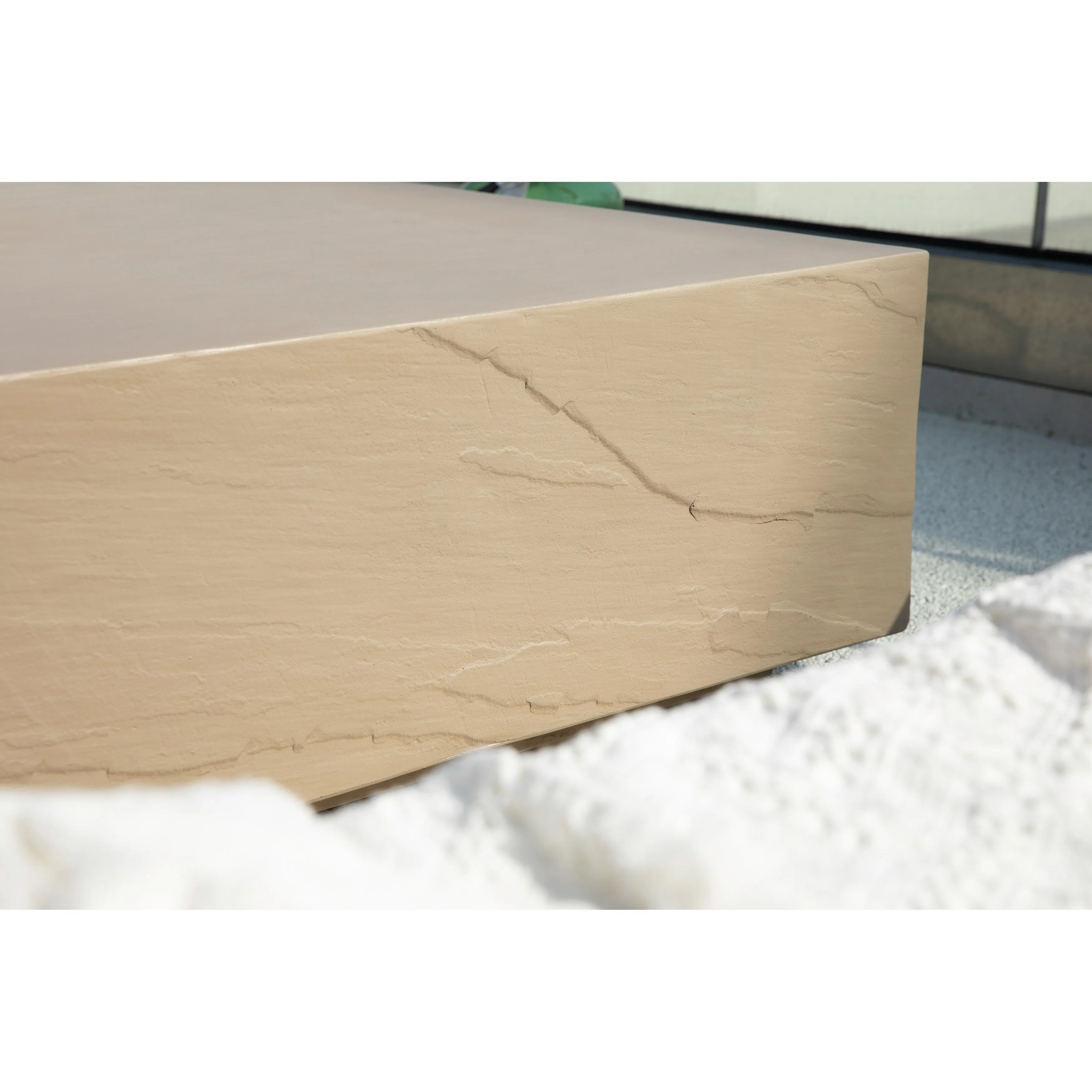 Elementi Home Colorado 34 Square Concrete Coffee Table - 33.9 X 33.9 X 16