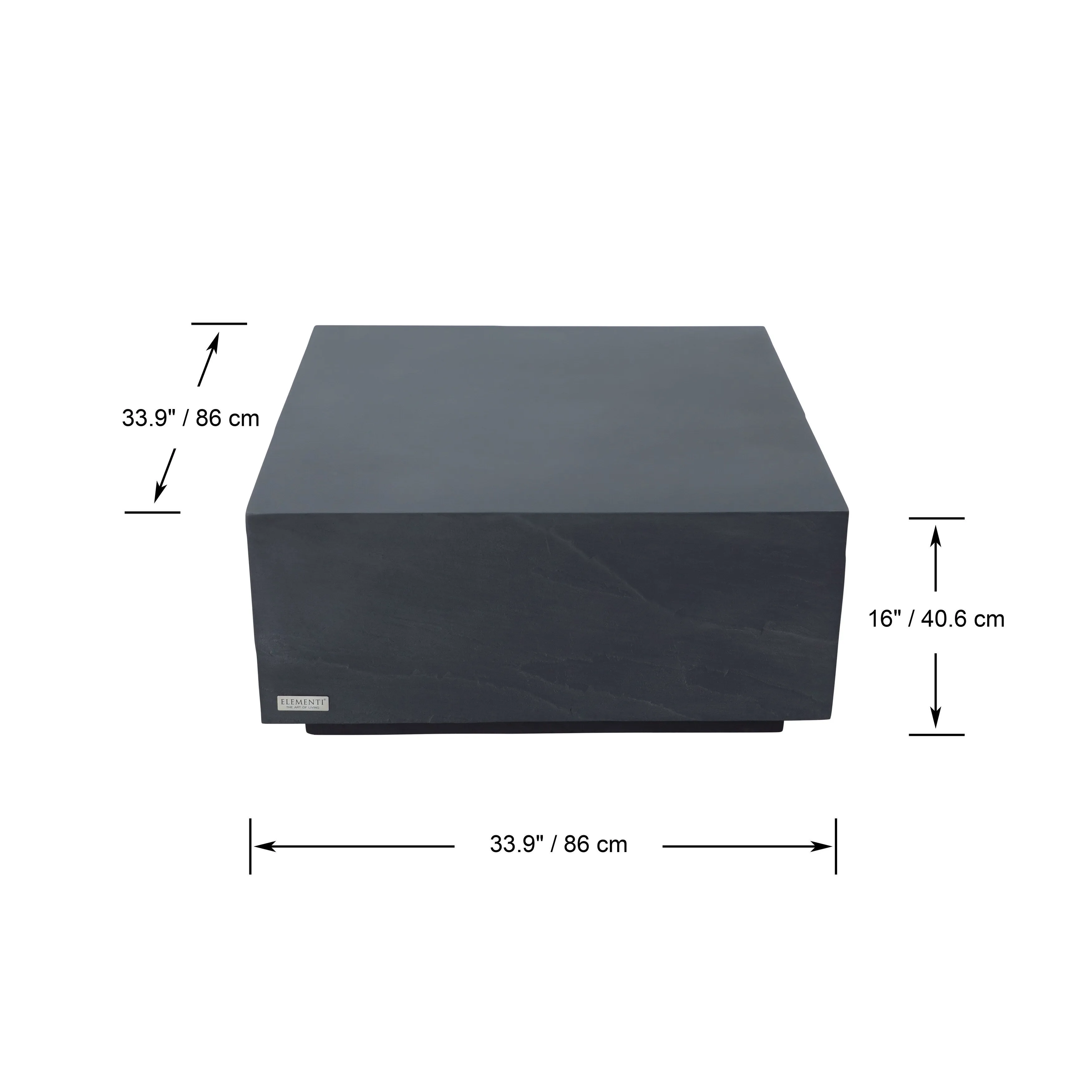 Elementi Home Colorado 34 Square Concrete Coffee Table - 33.9 X 33.9 X 16