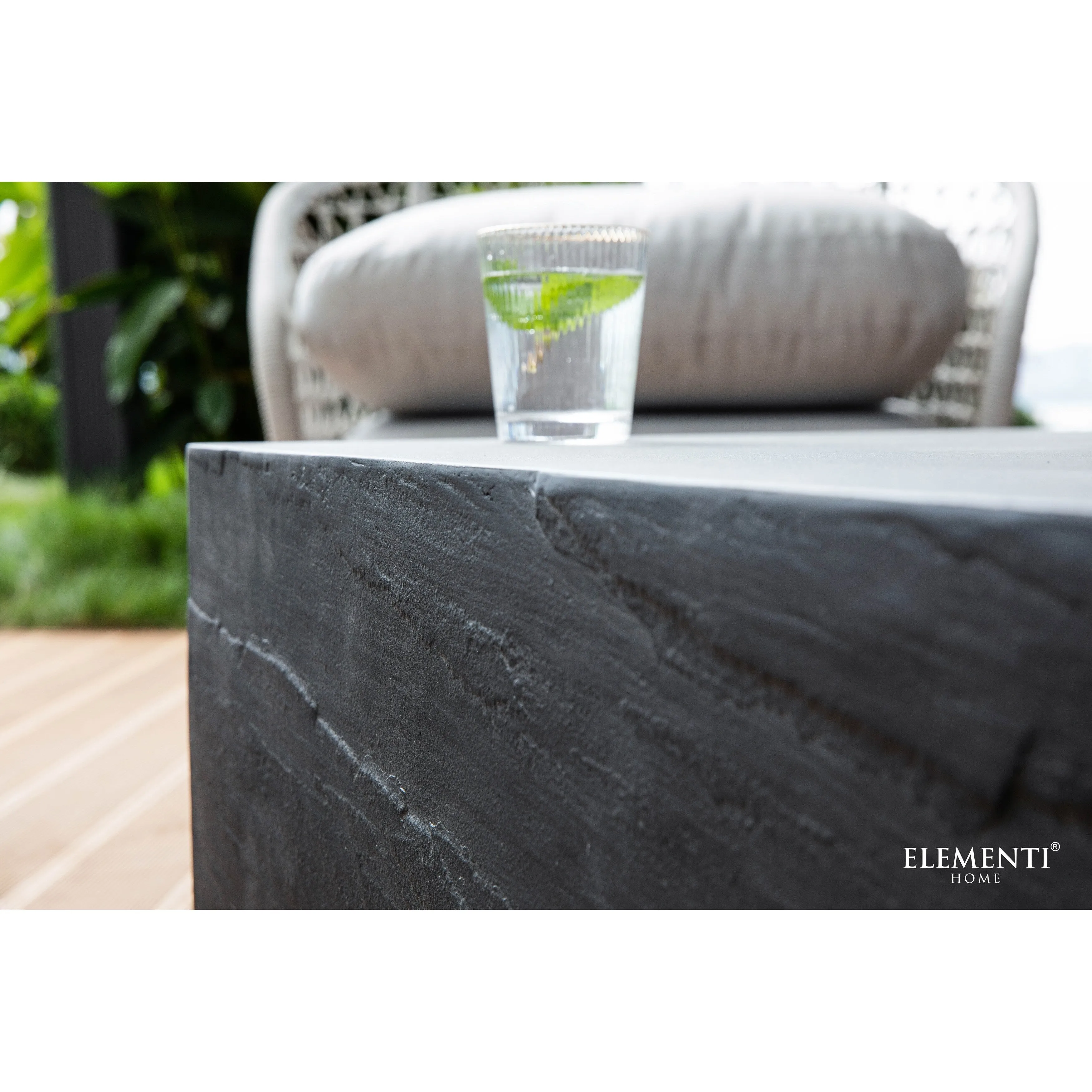 Elementi Home Colorado 34 Square Concrete Coffee Table - 33.9 X 33.9 X 16