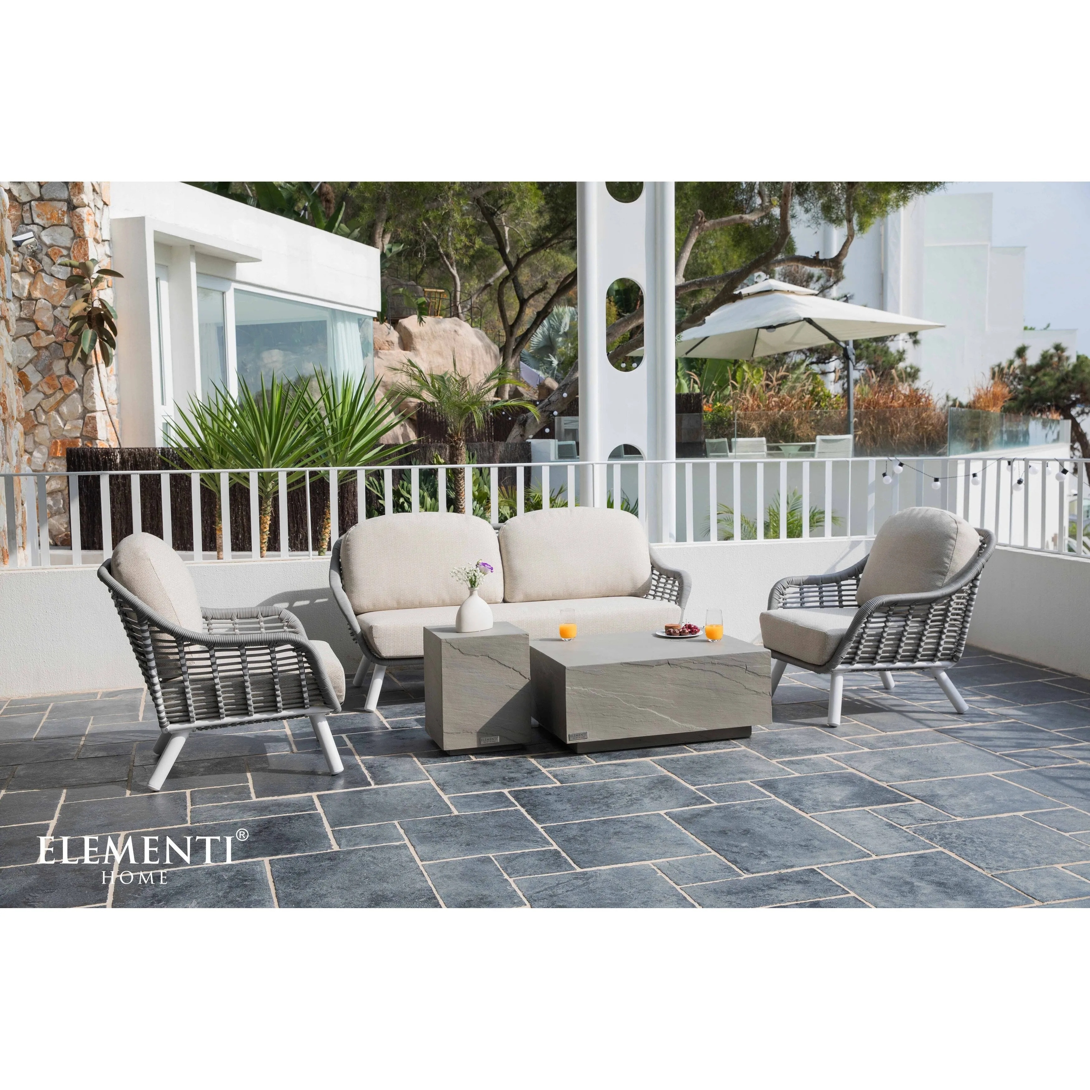 Elementi Home Colorado 40 Square Concrete Coffee Table