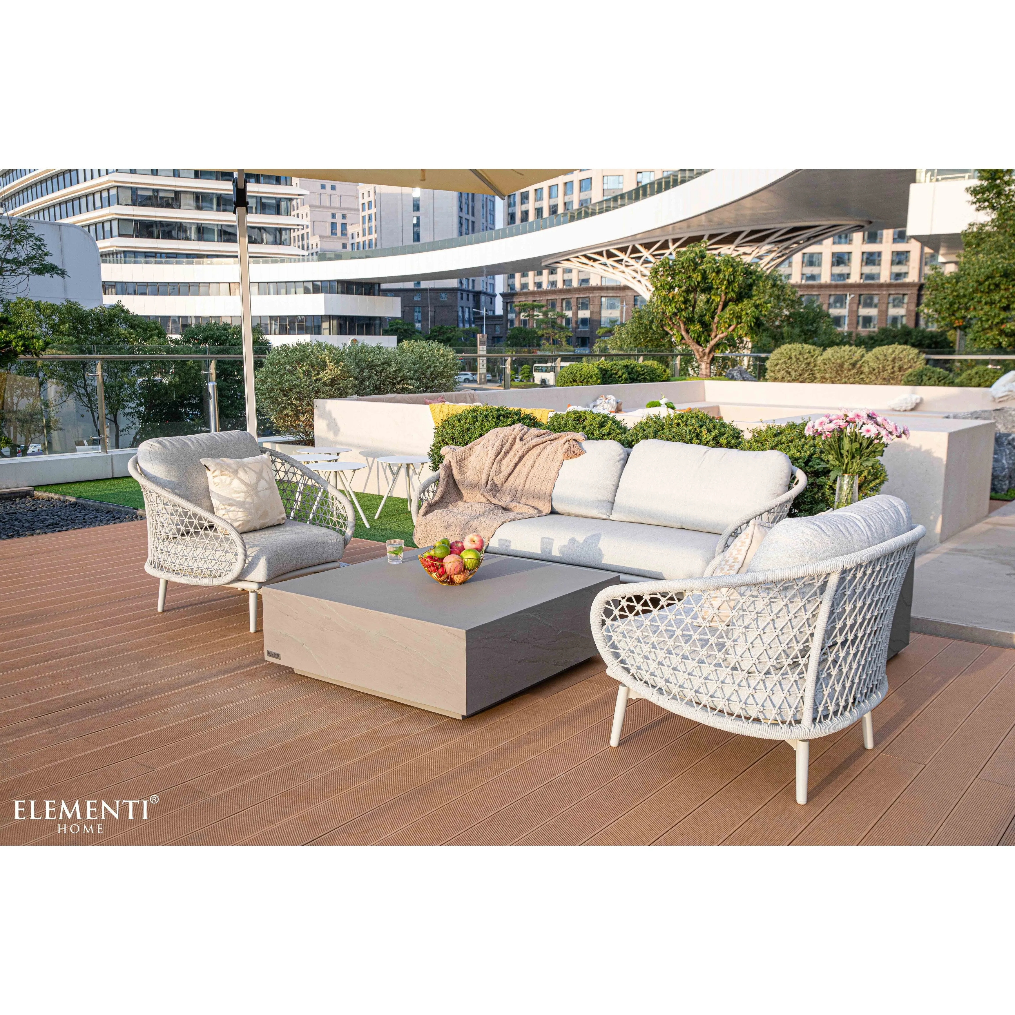 Elementi Home Colorado 40 Square Concrete Coffee Table