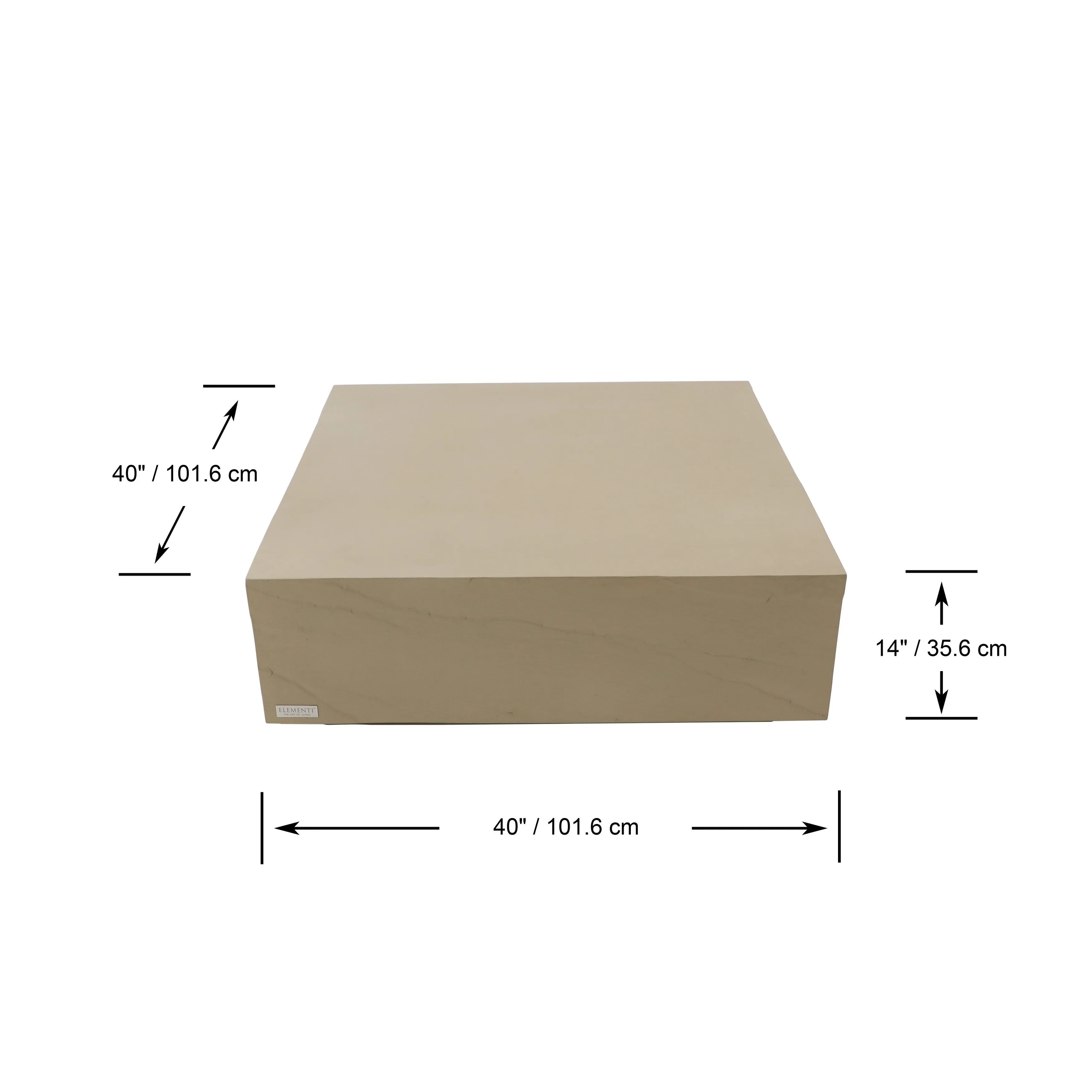 Elementi Home Colorado 40 Square Concrete Coffee Table