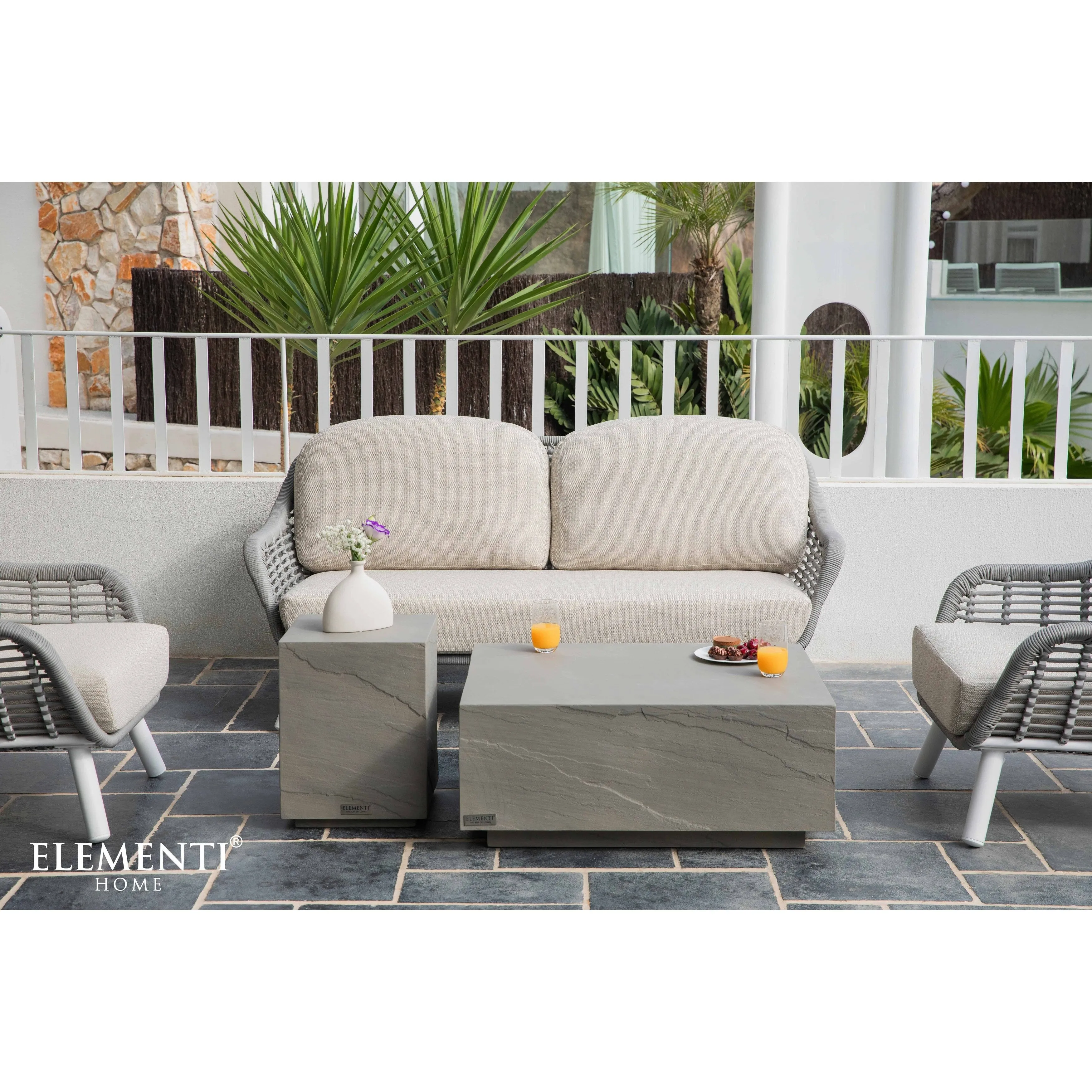 Elementi Home Colorado 40 Square Concrete Coffee Table