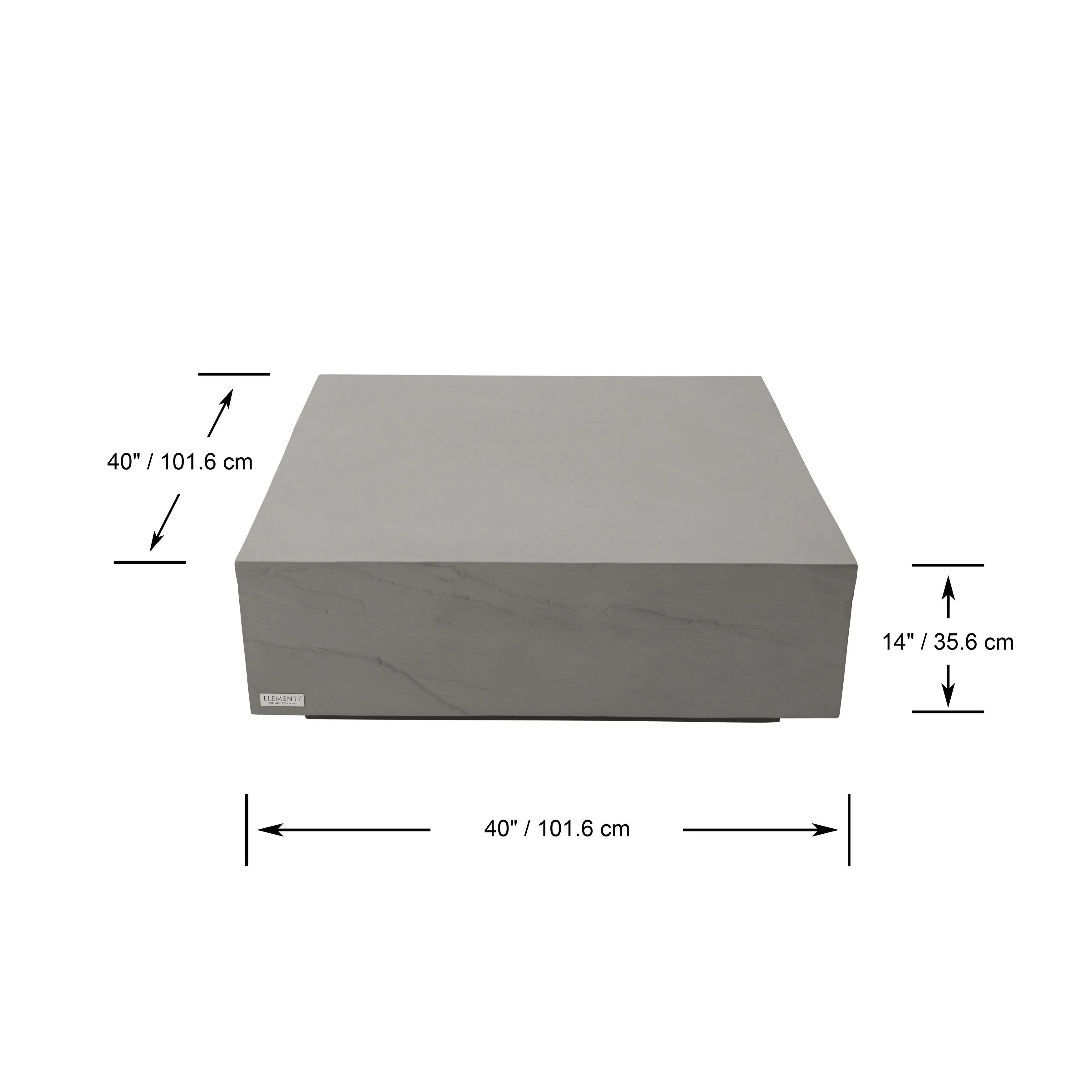 Elementi Home Colorado 40 Square Concrete Coffee Table