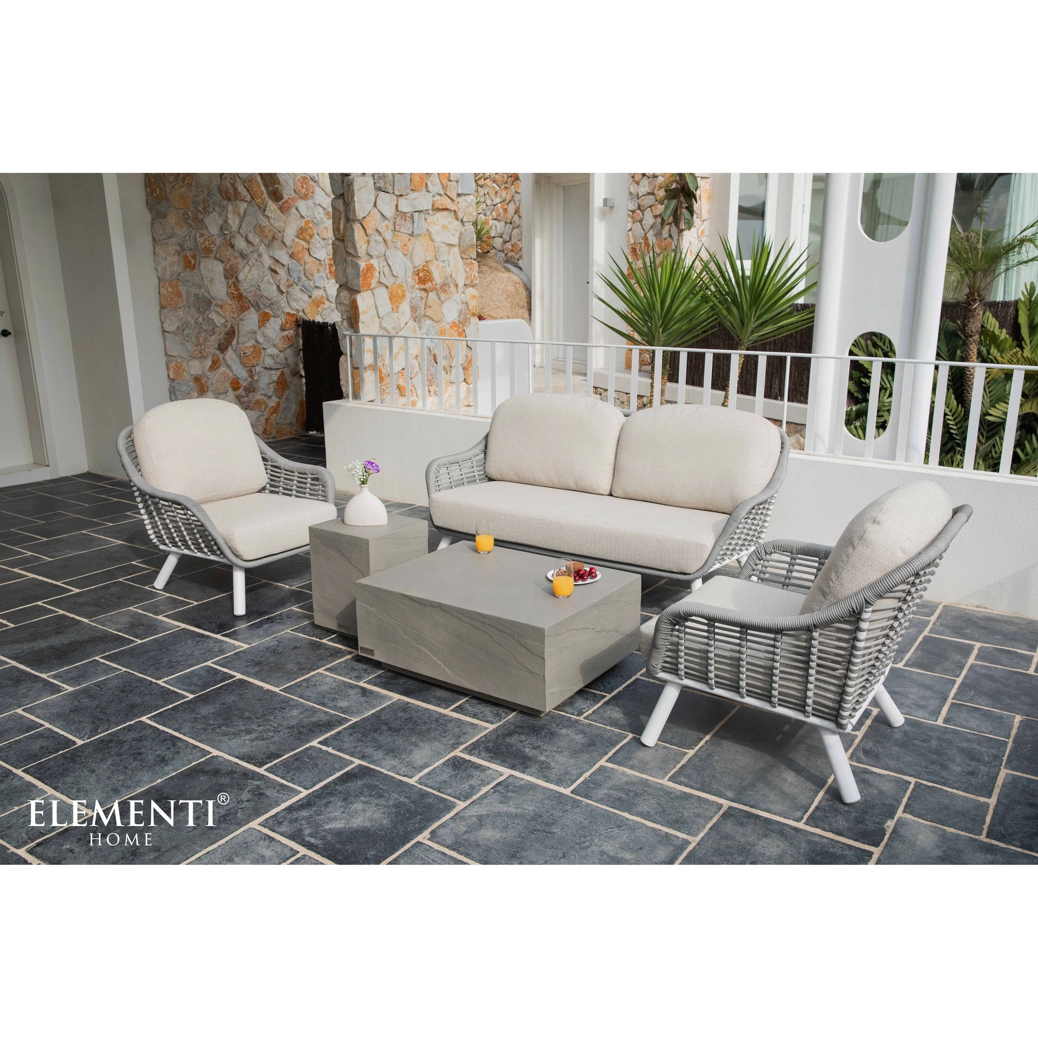 Elementi Home Colorado 40 Square Concrete Coffee Table