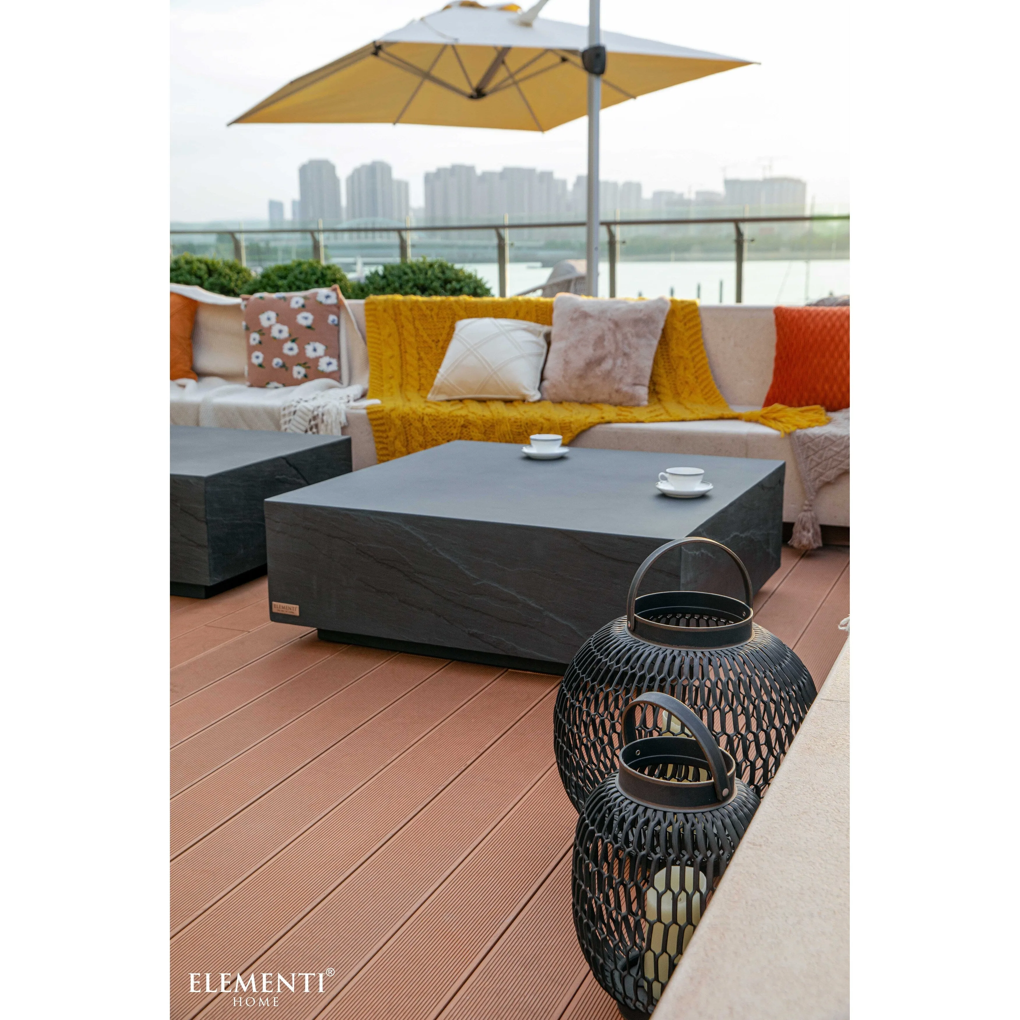 Elementi Home Colorado 40 Square Concrete Coffee Table