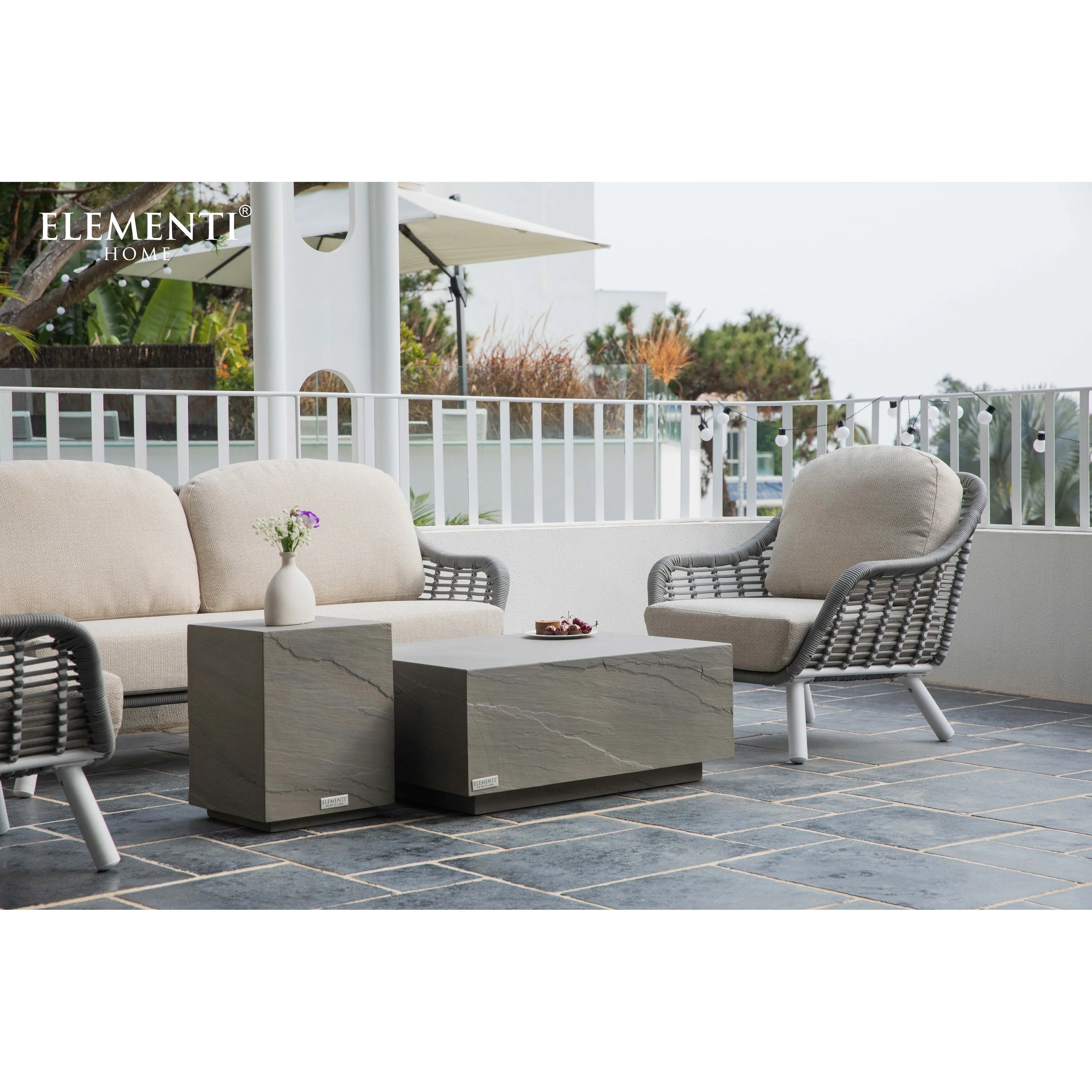 Elementi Home Colorado 40 Square Concrete Coffee Table