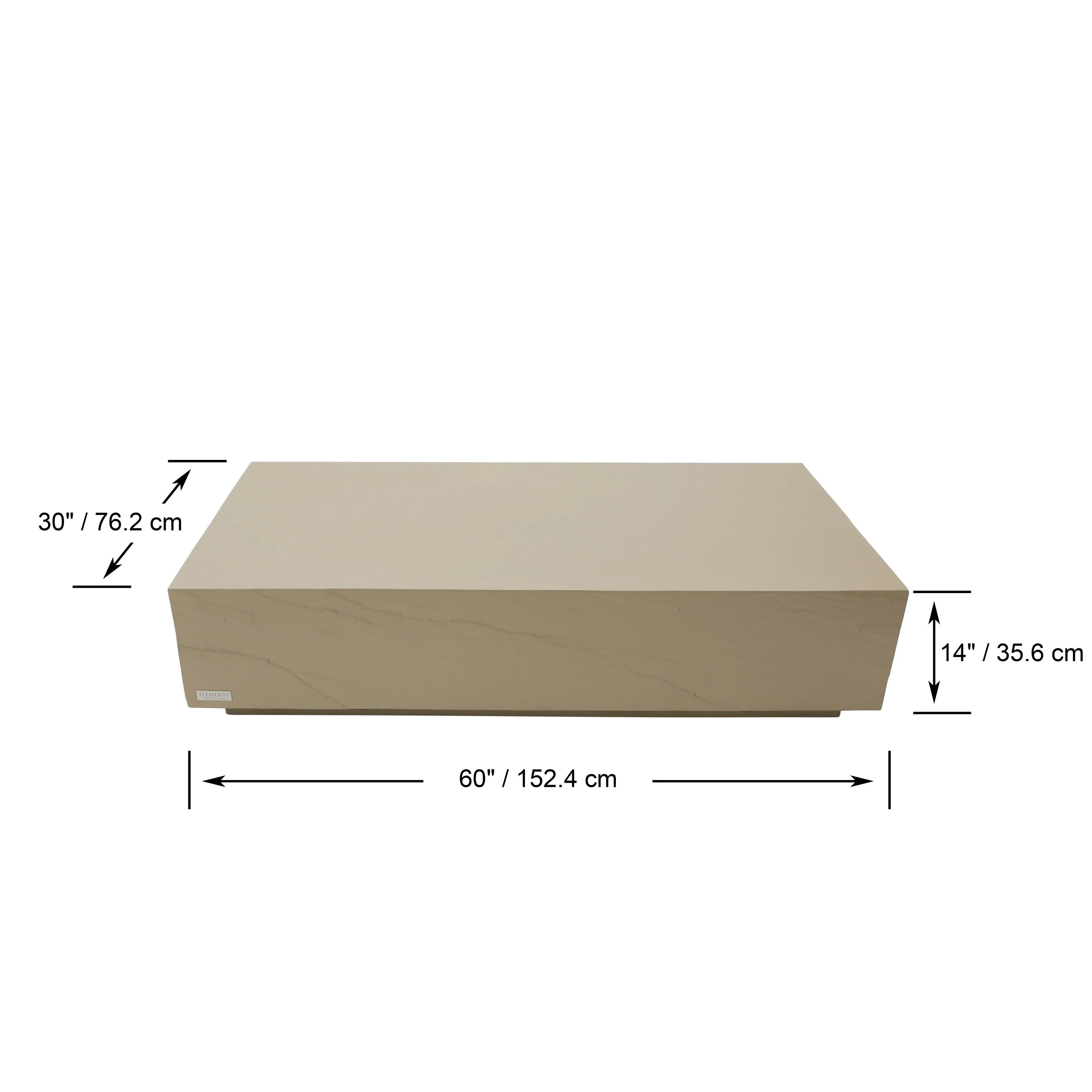 Elementi Home Colorado 60 Rectangular Concrete Coffee Table - 60 X 30 X 14