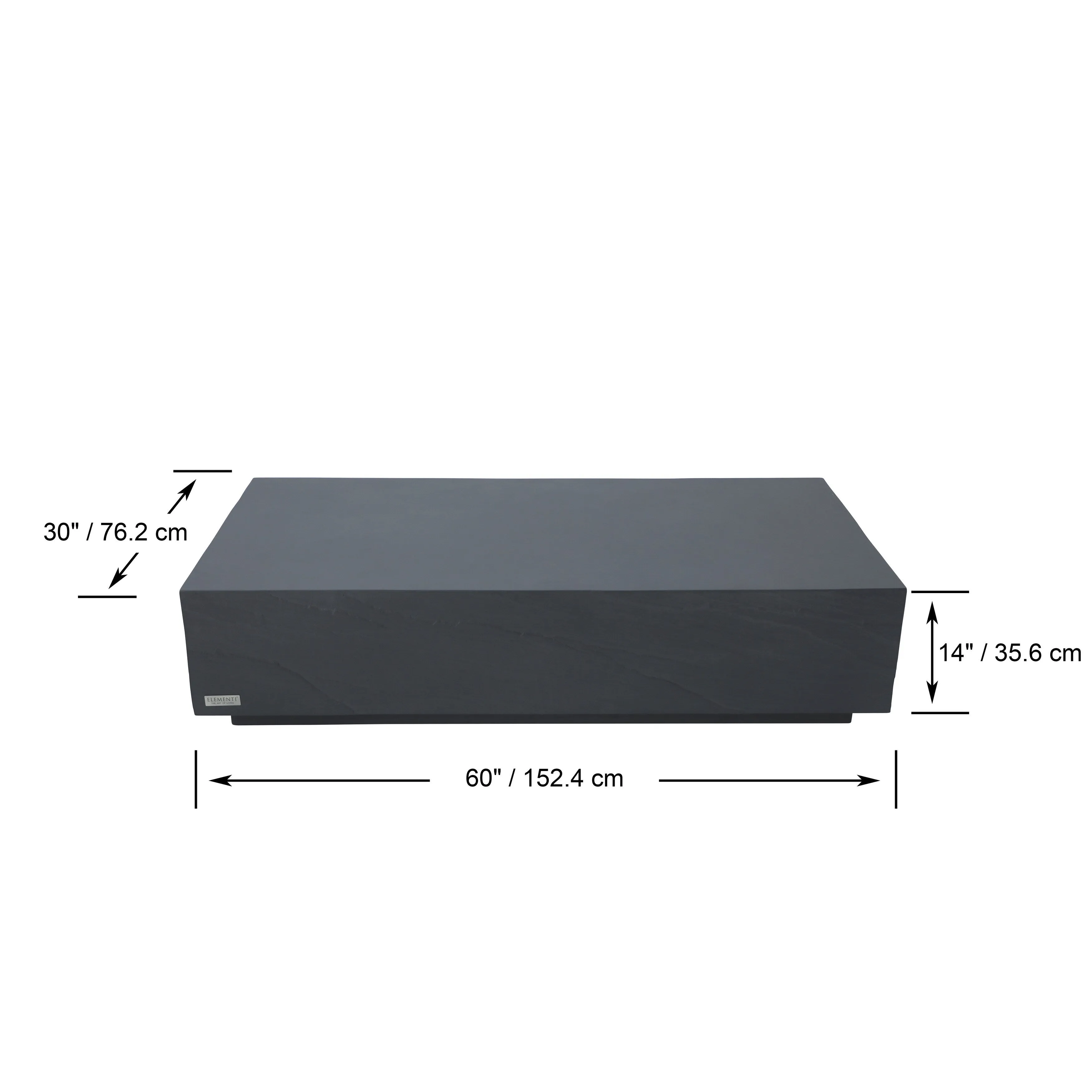 Elementi Home Colorado 60 Rectangular Concrete Coffee Table - 60 X 30 X 14