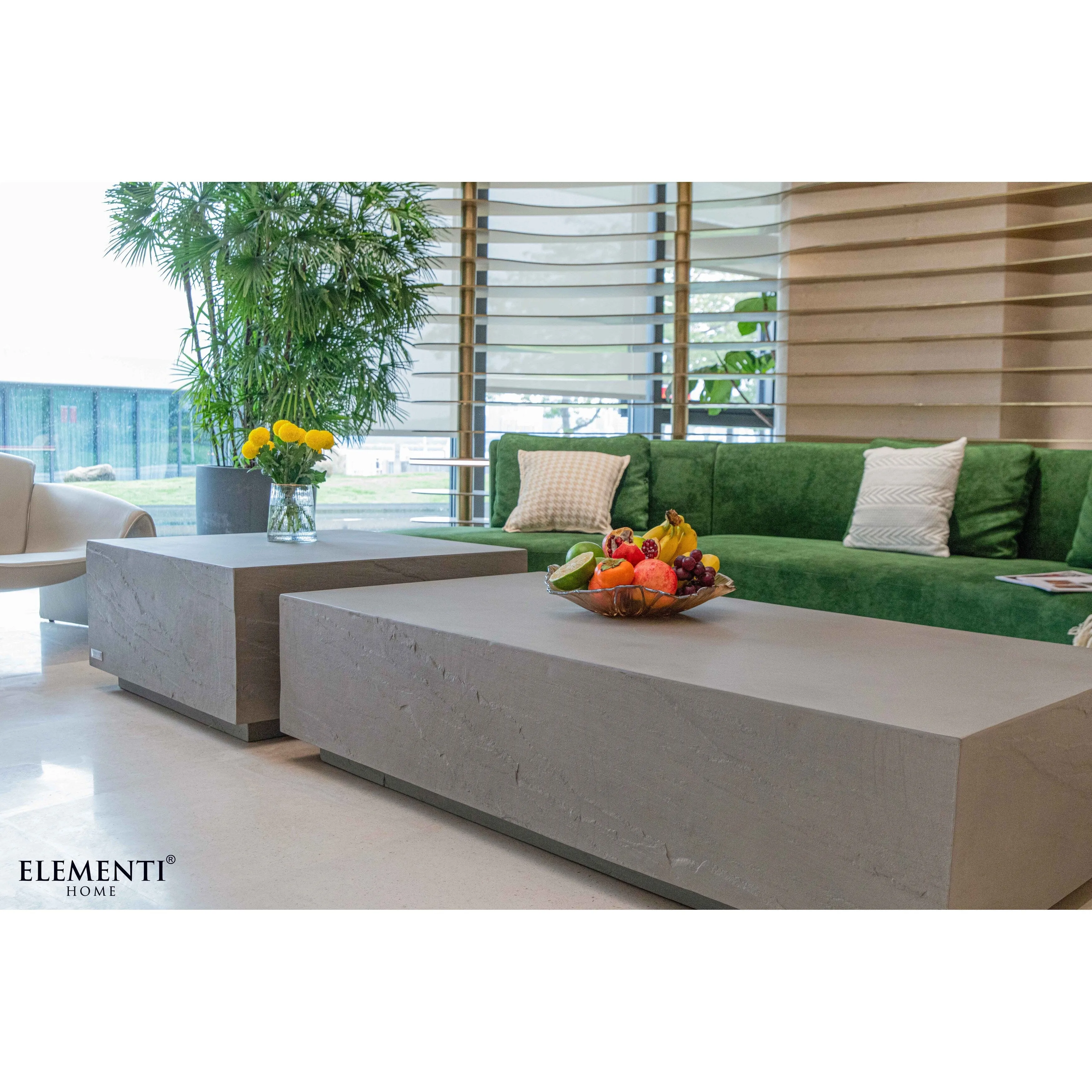 Elementi Home Colorado 60 Rectangular Concrete Coffee Table - 60 X 30 X 14