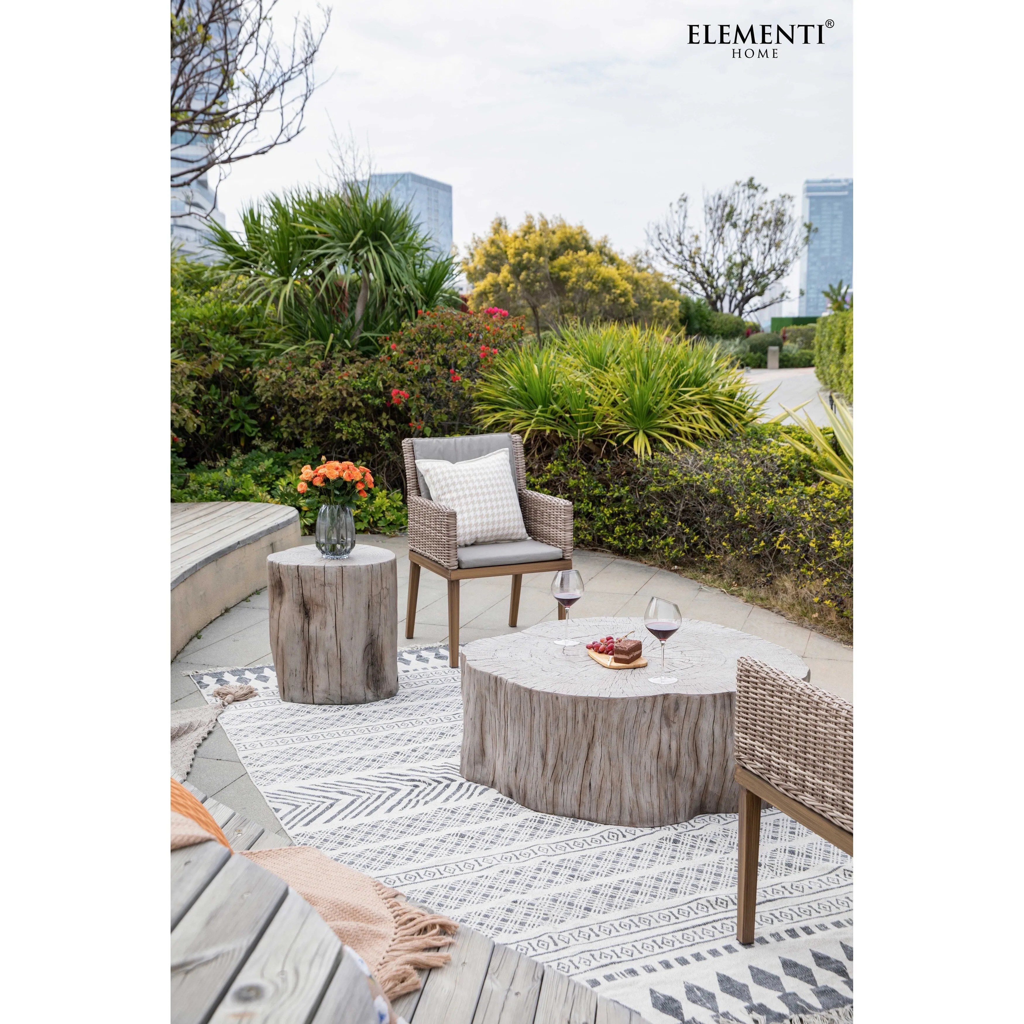 Elementi Home Daintree 19 Stump Concrete Side Table - 19.3 X 18.5 X 20