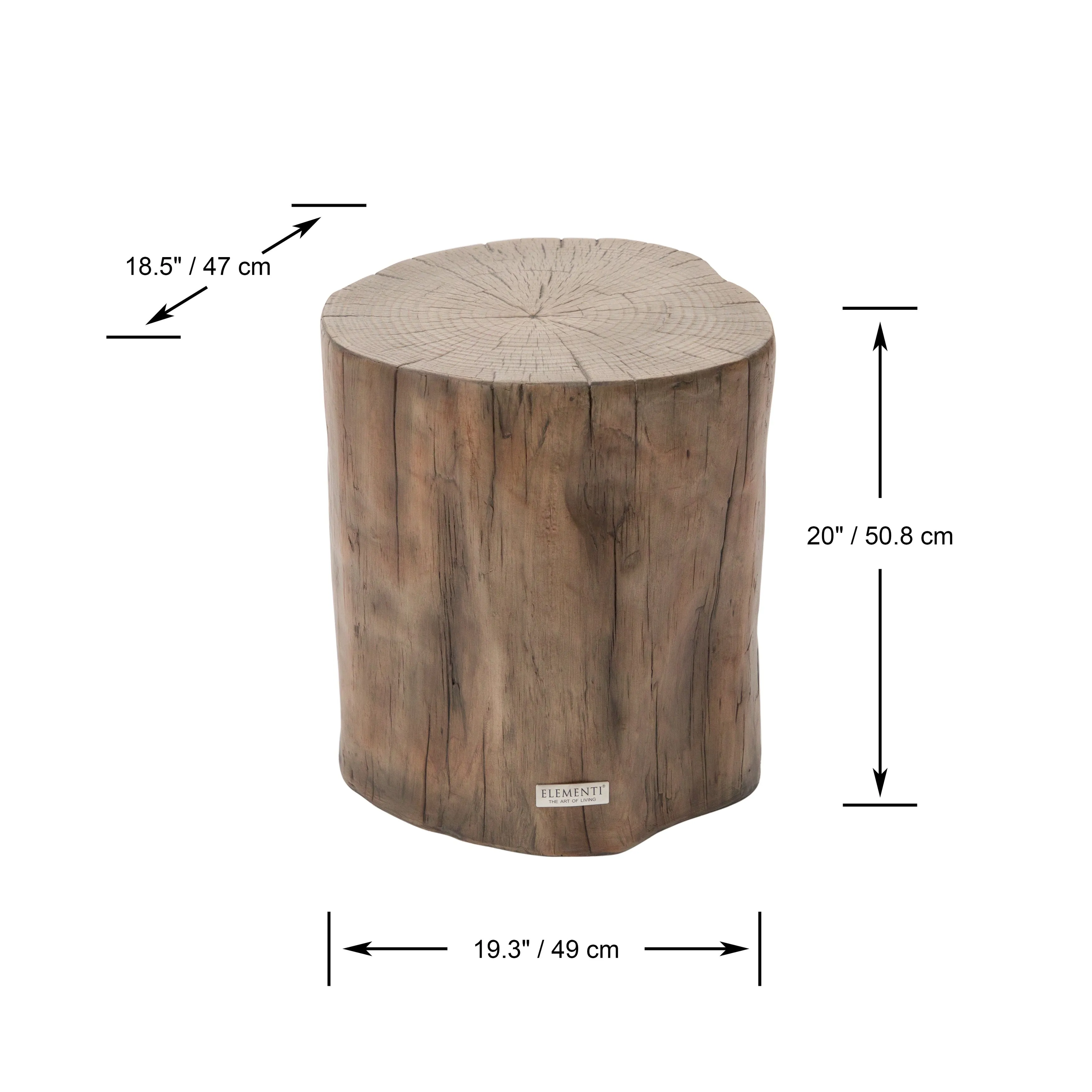 Elementi Home Daintree 19 Stump Concrete Side Table - 19.3 X 18.5 X 20