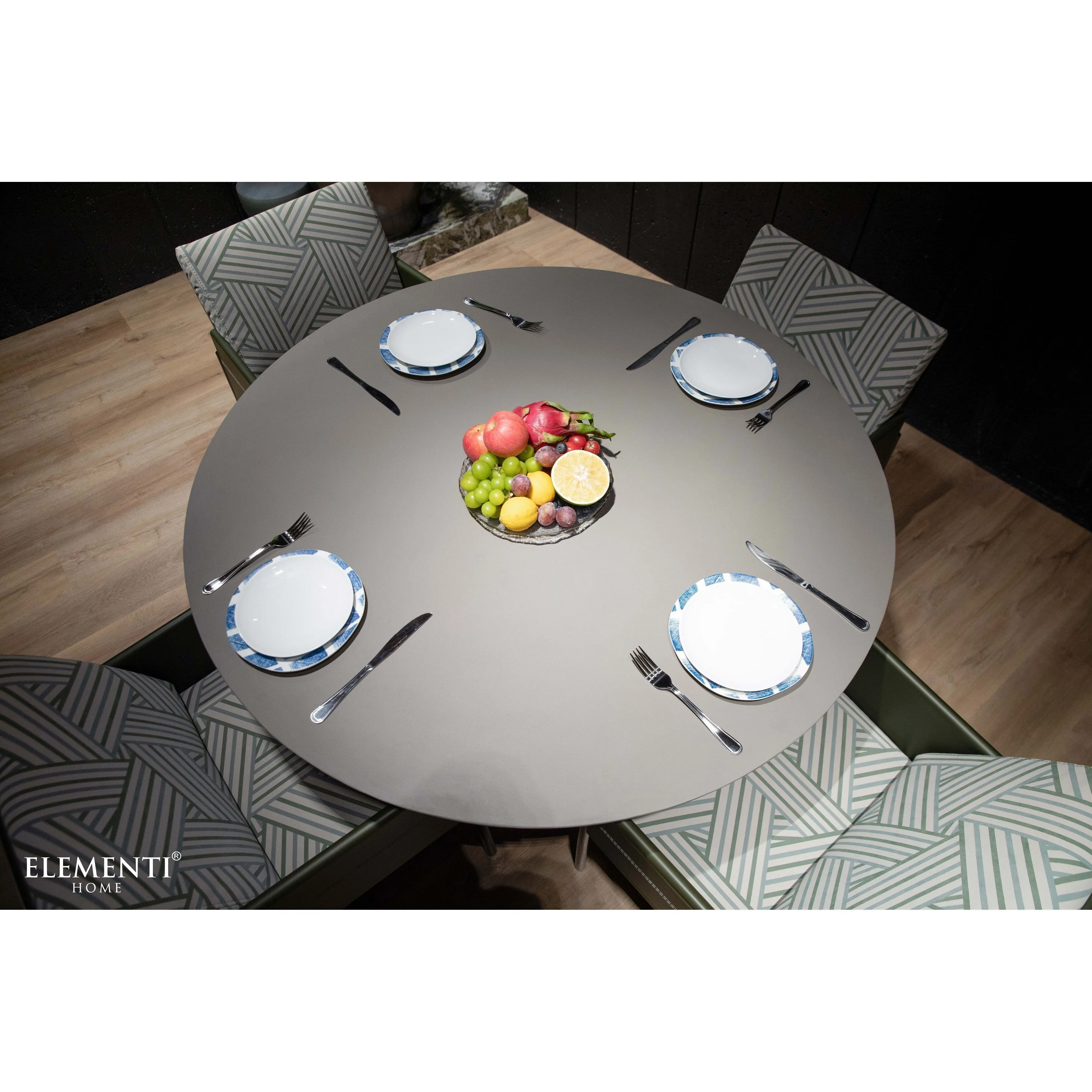 Elementi Home Rio 48 Matte Space Grey Concrete Dining Table - 48 X 48 X 29.5