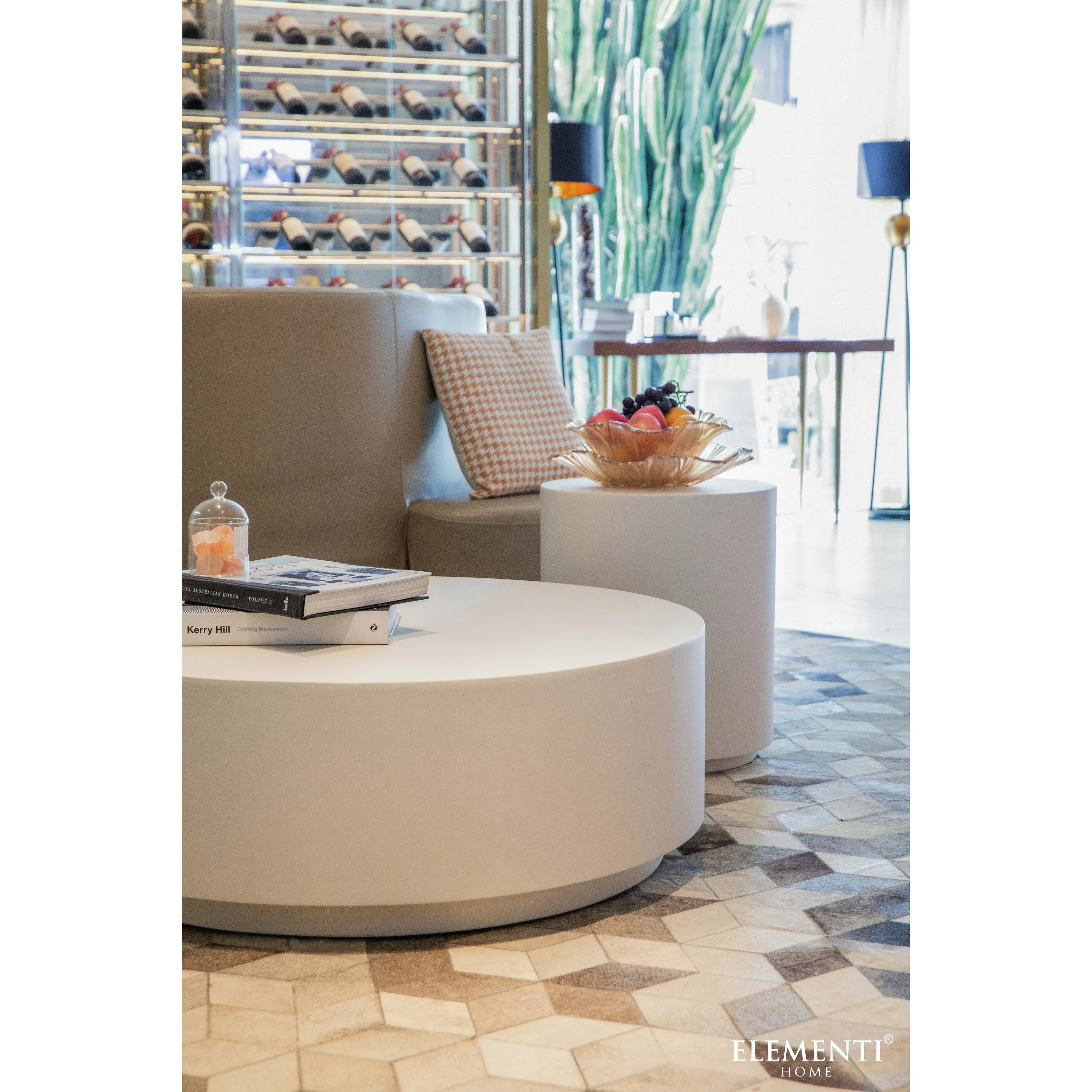 Elementi Home Rome 40 Round Concrete Coffee Table