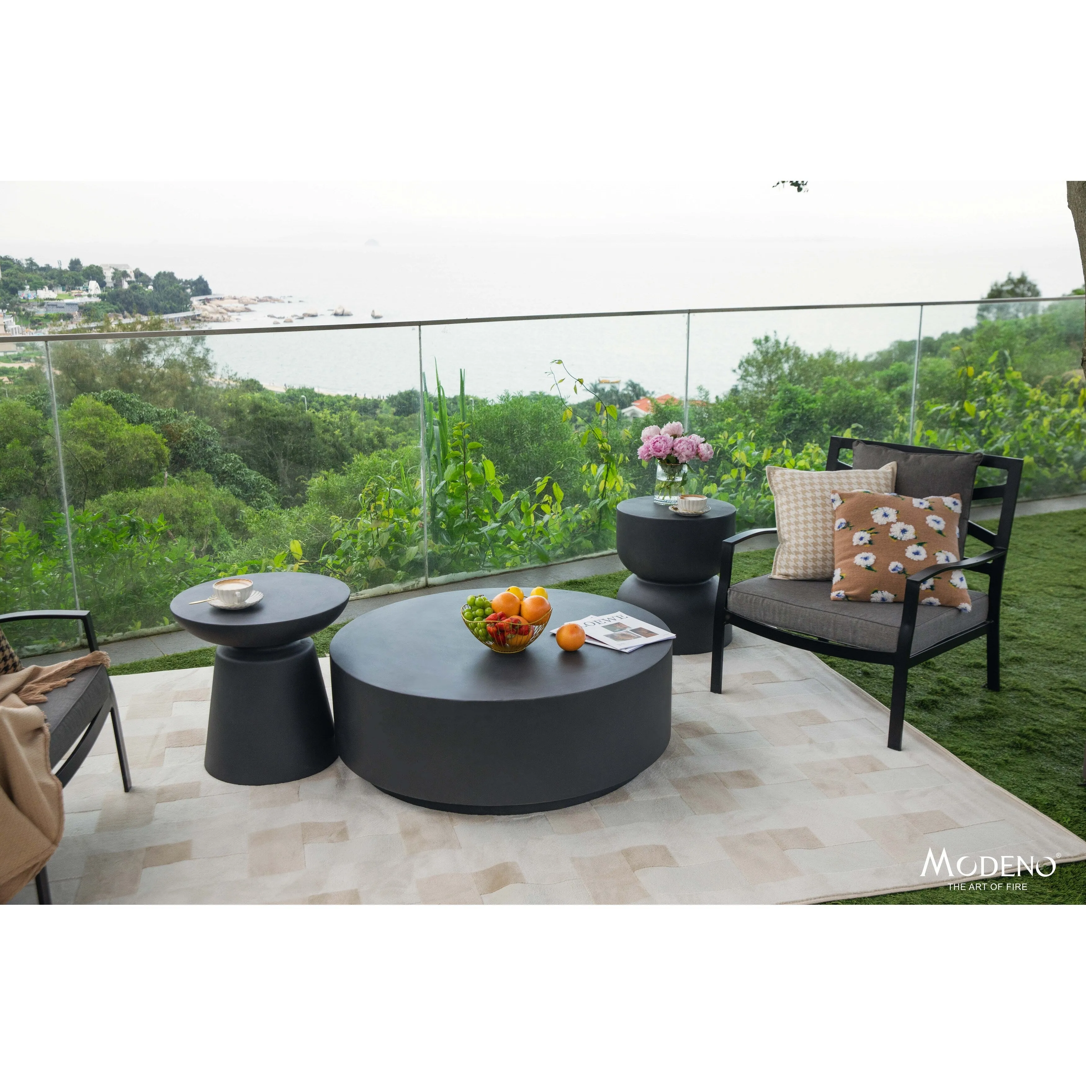 Elementi Home Rome 40 Round Concrete Coffee Table