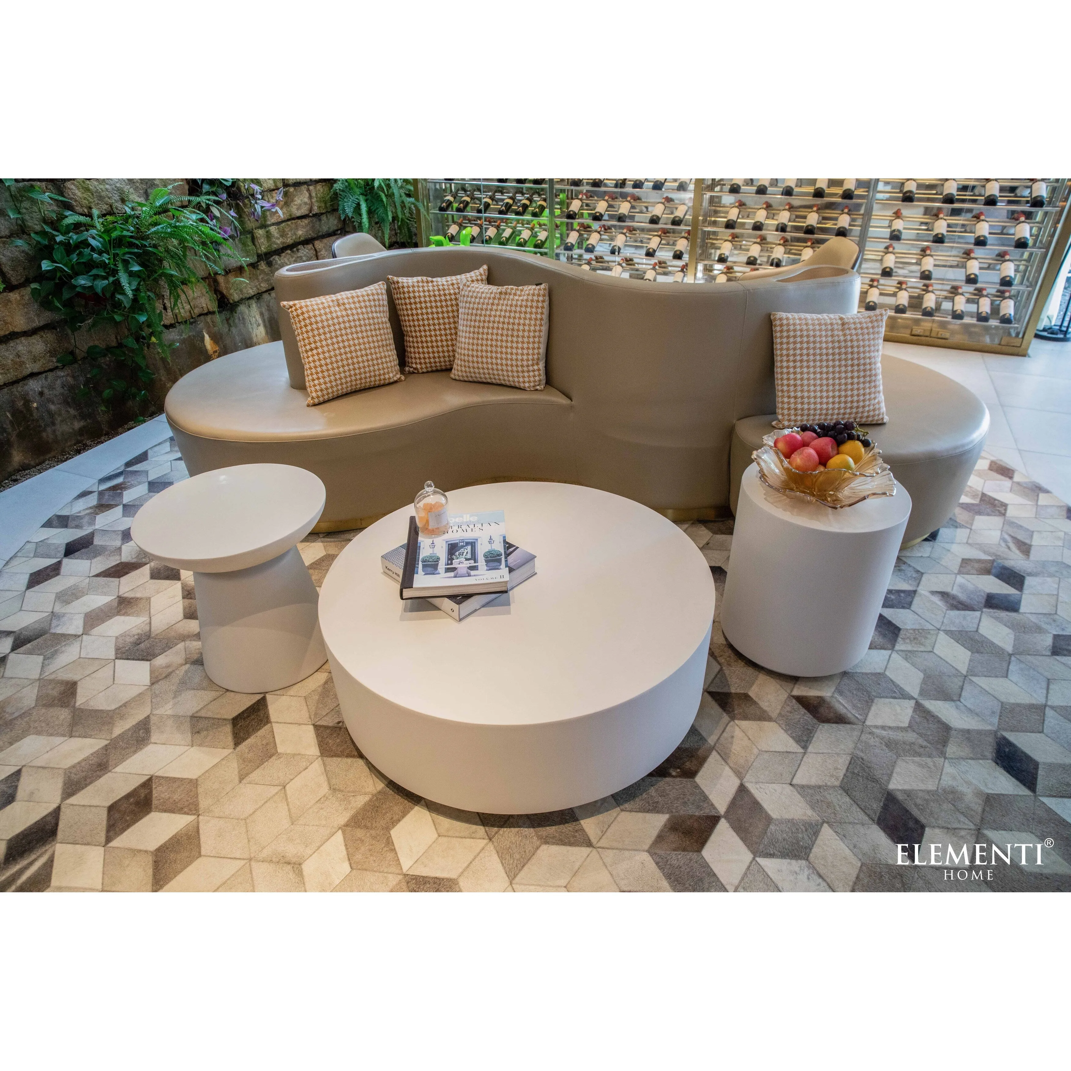 Elementi Home Rome 40 Round Concrete Coffee Table