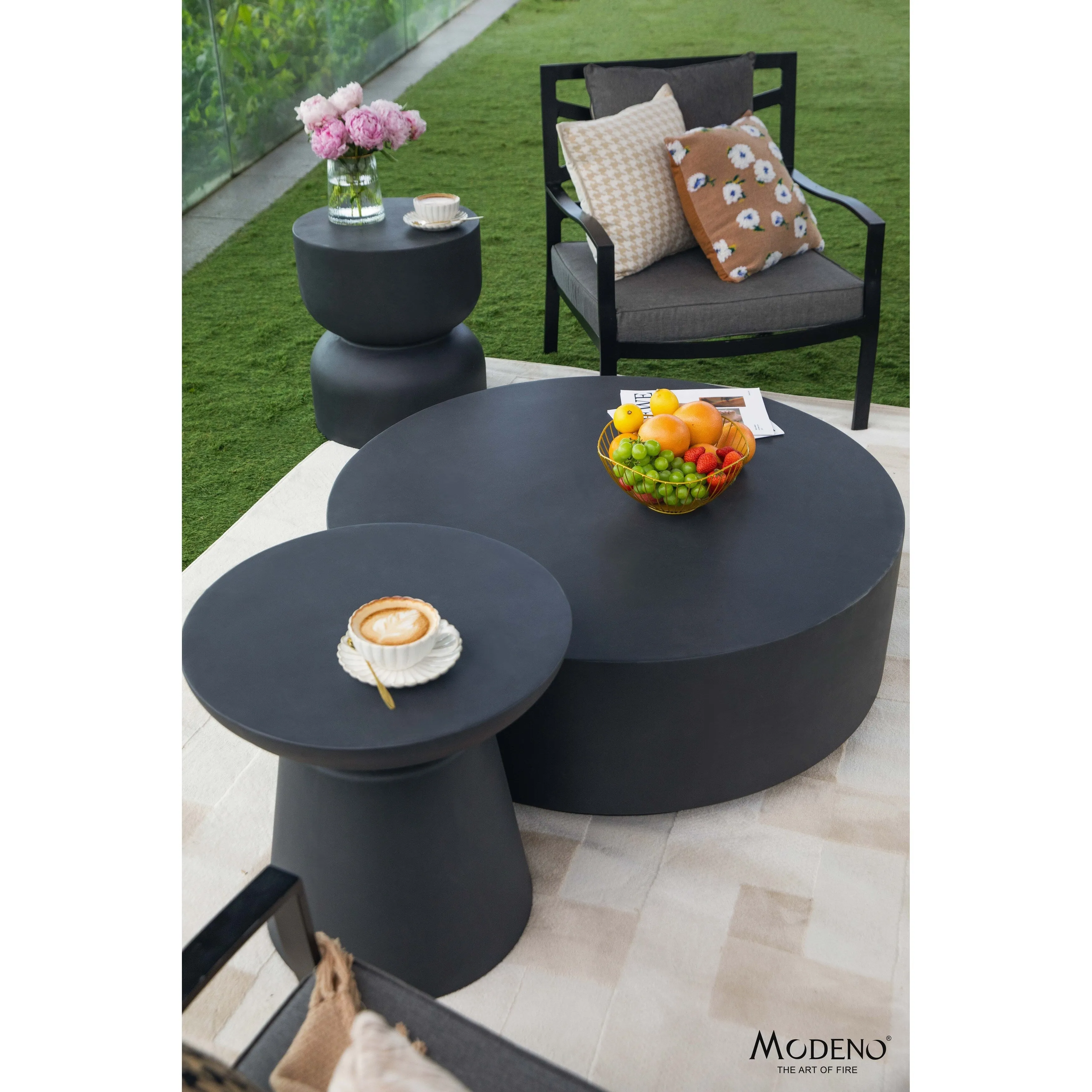 Elementi Home Rome 40 Round Concrete Coffee Table