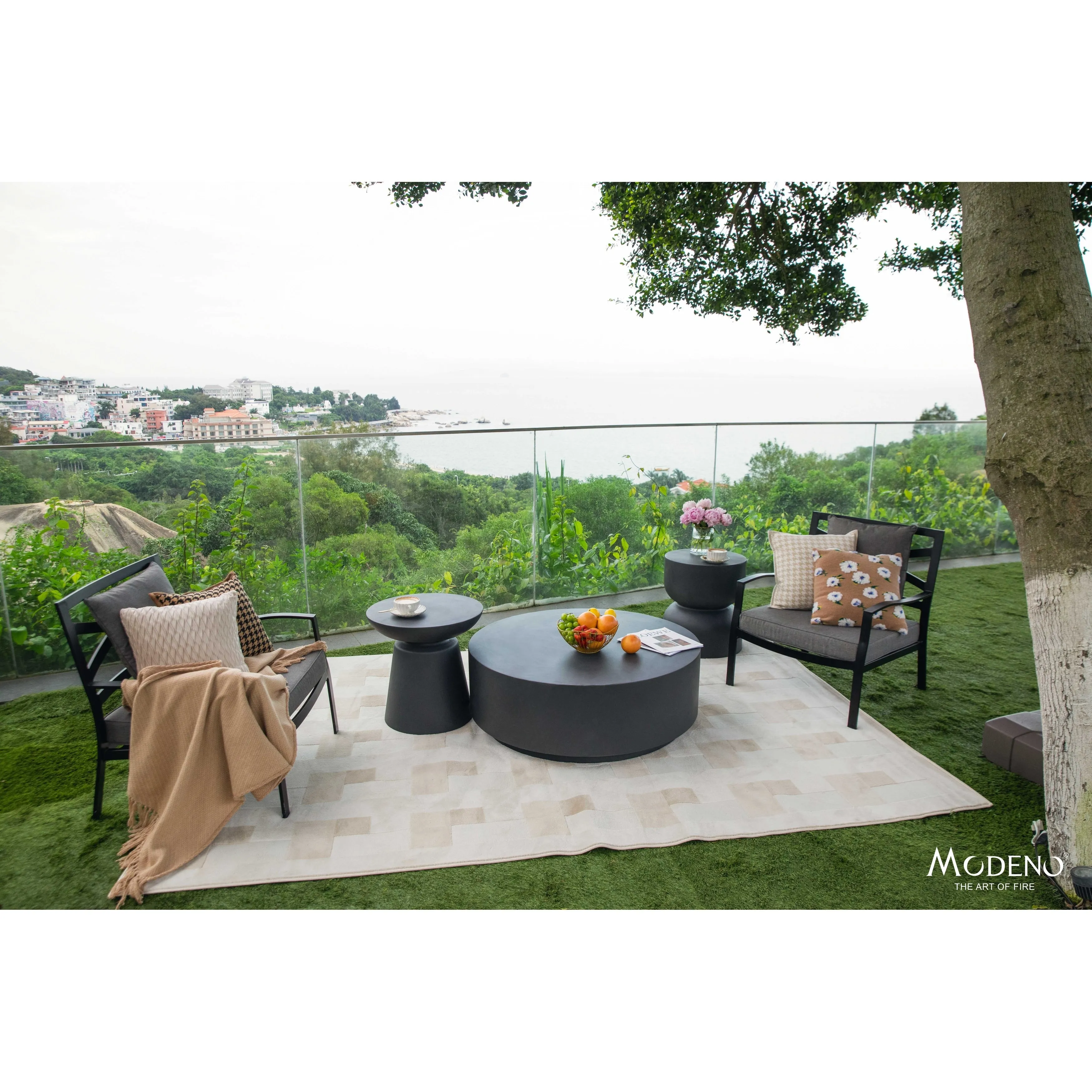 Elementi Home Rome 40 Round Concrete Coffee Table