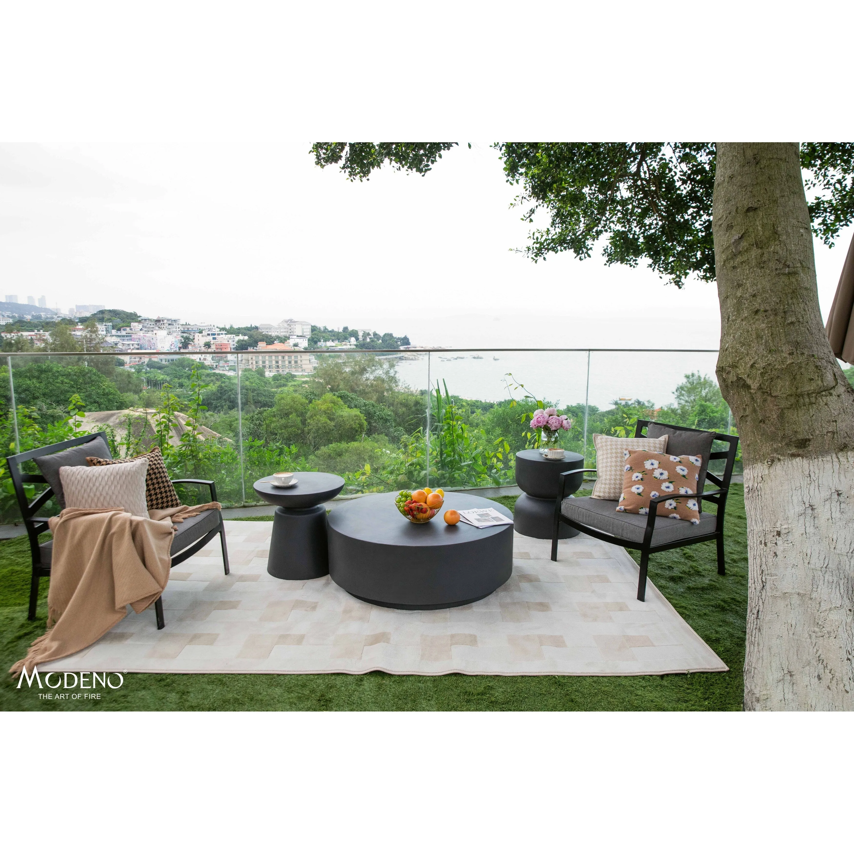Elementi Home Rome 40 Round Concrete Coffee Table