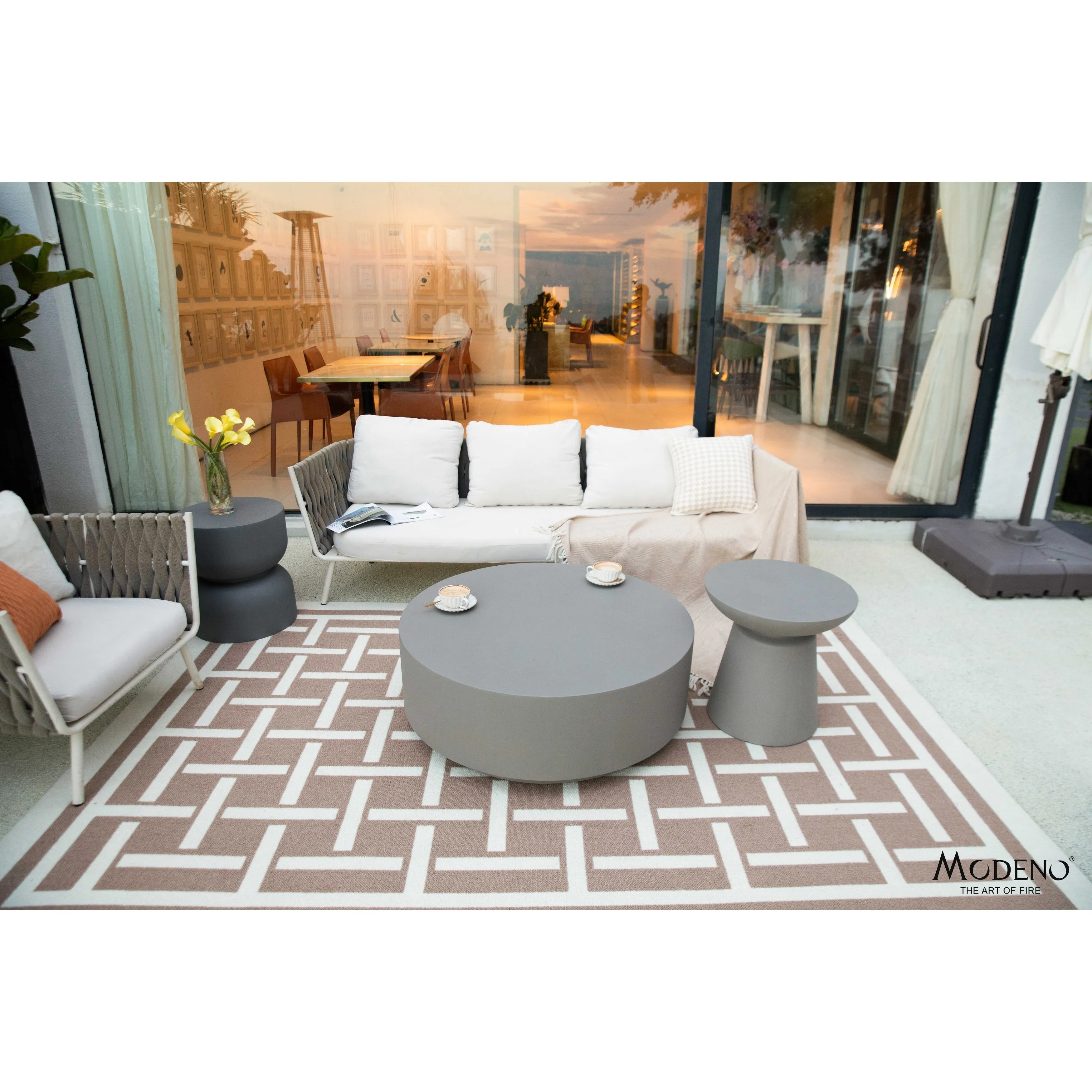 Elementi Home Rome 40 Round Concrete Coffee Table