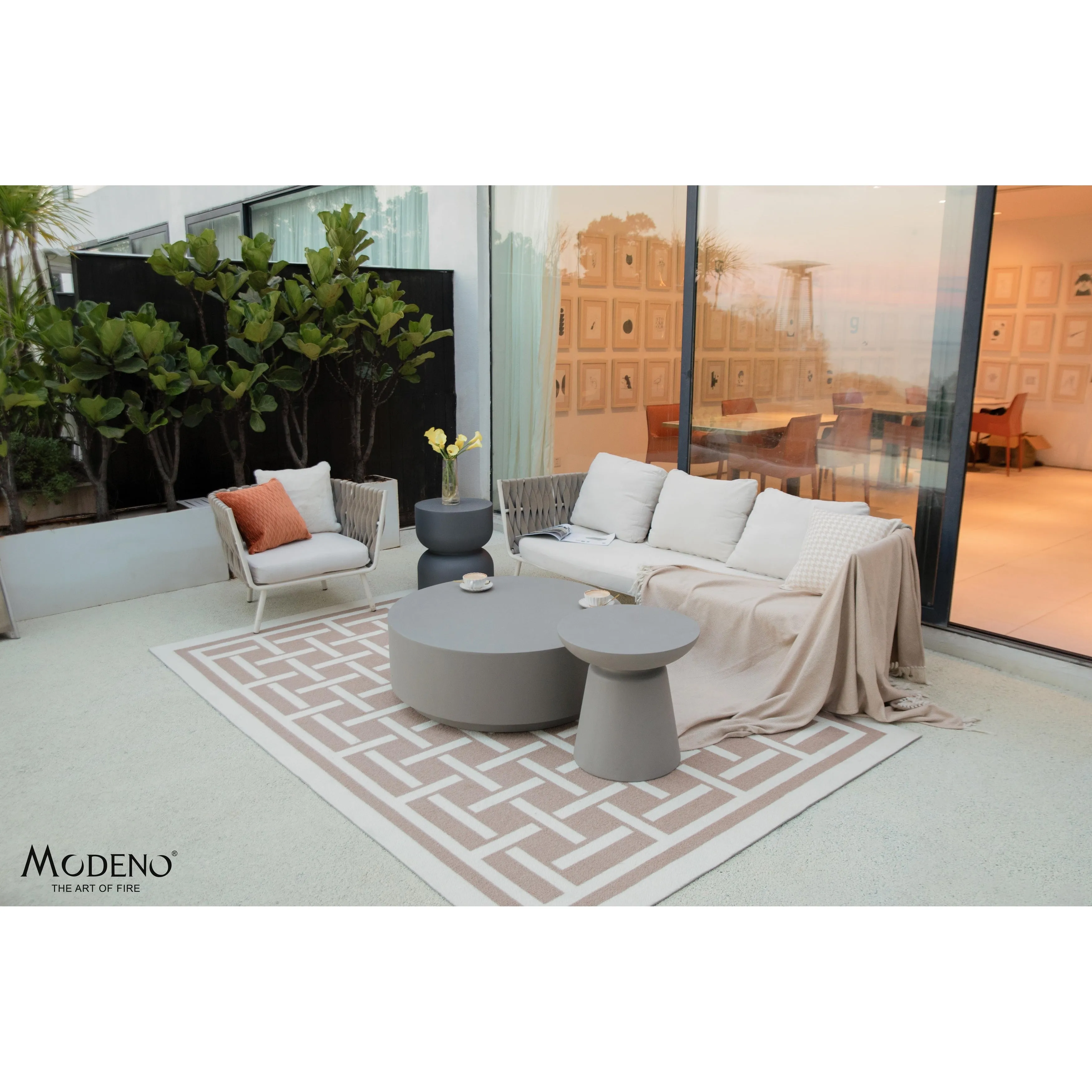 Elementi Home Rome 40 Round Concrete Coffee Table