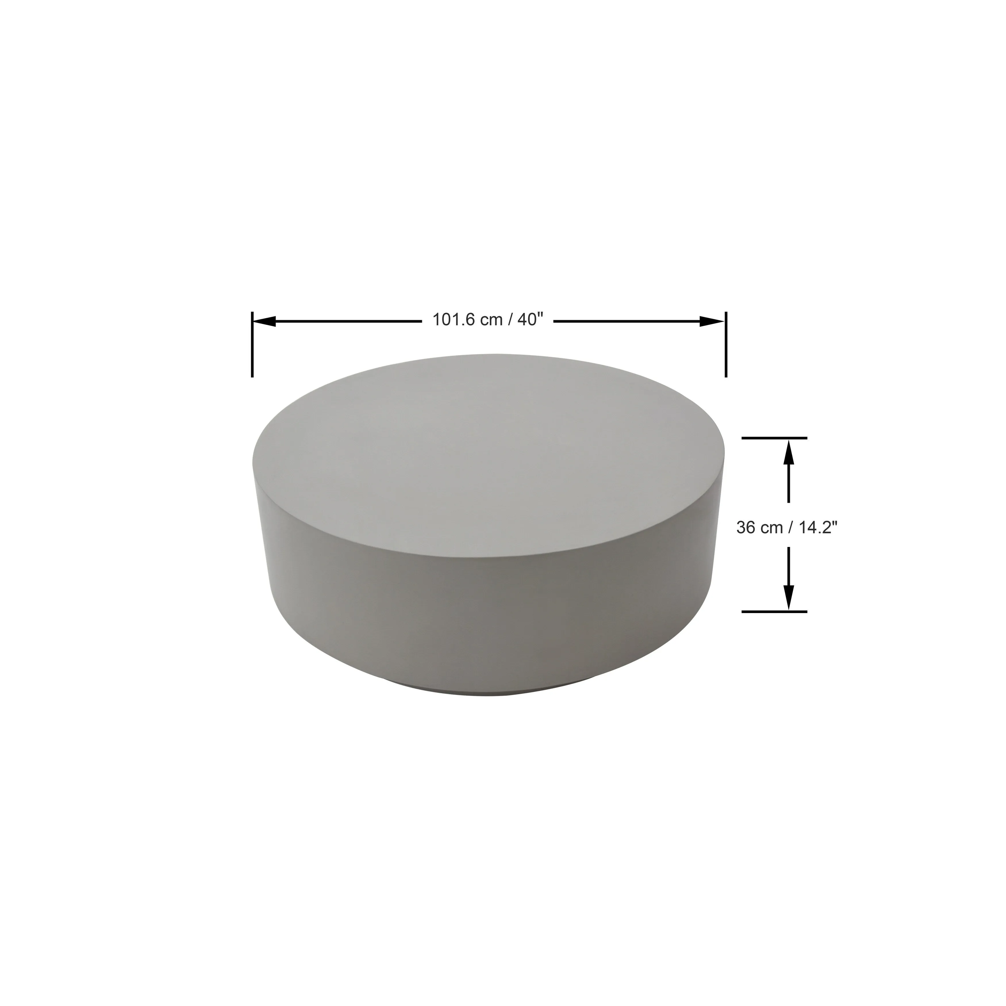 Elementi Home Rome 40 Round Concrete Coffee Table