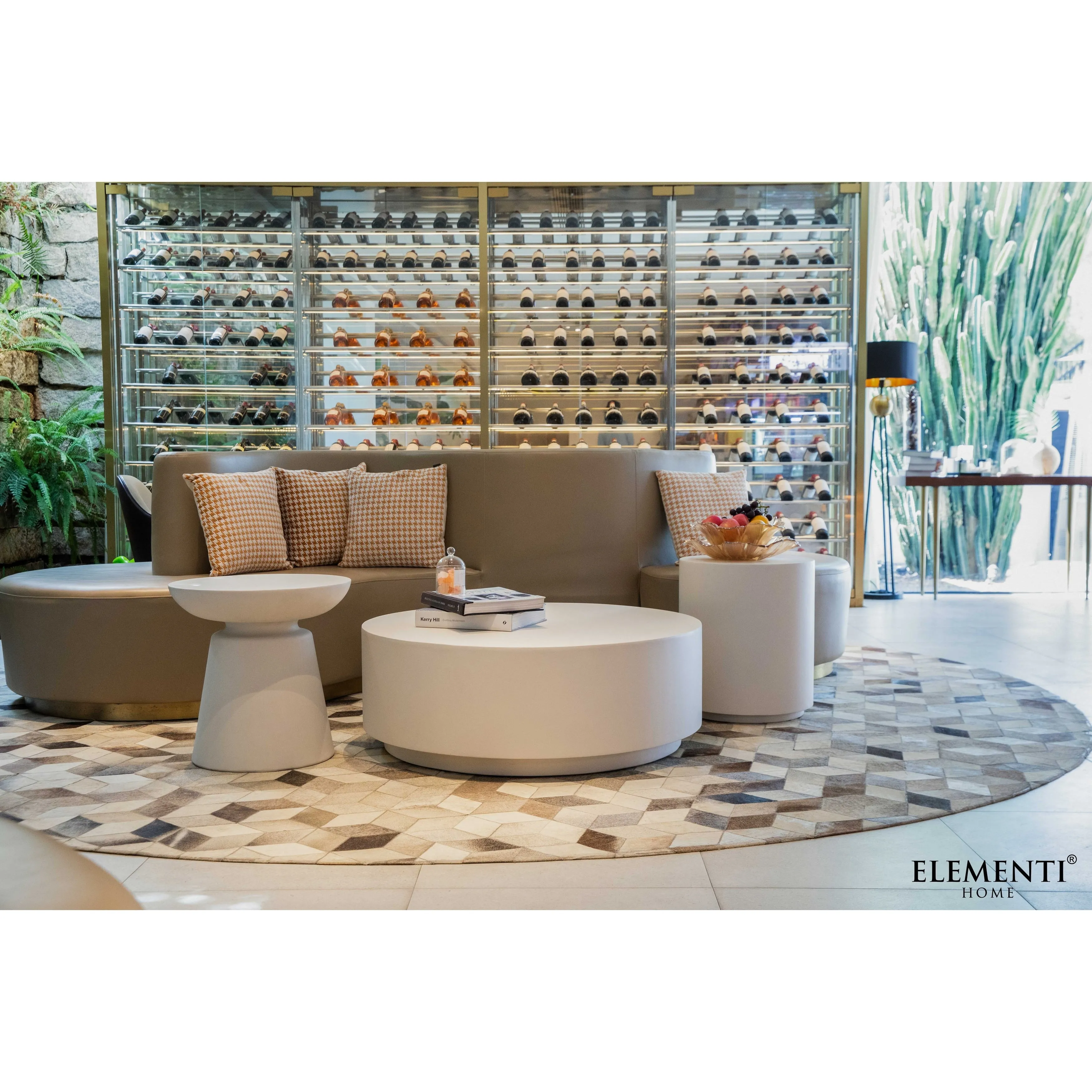 Elementi Home Rome 40 Round Concrete Coffee Table