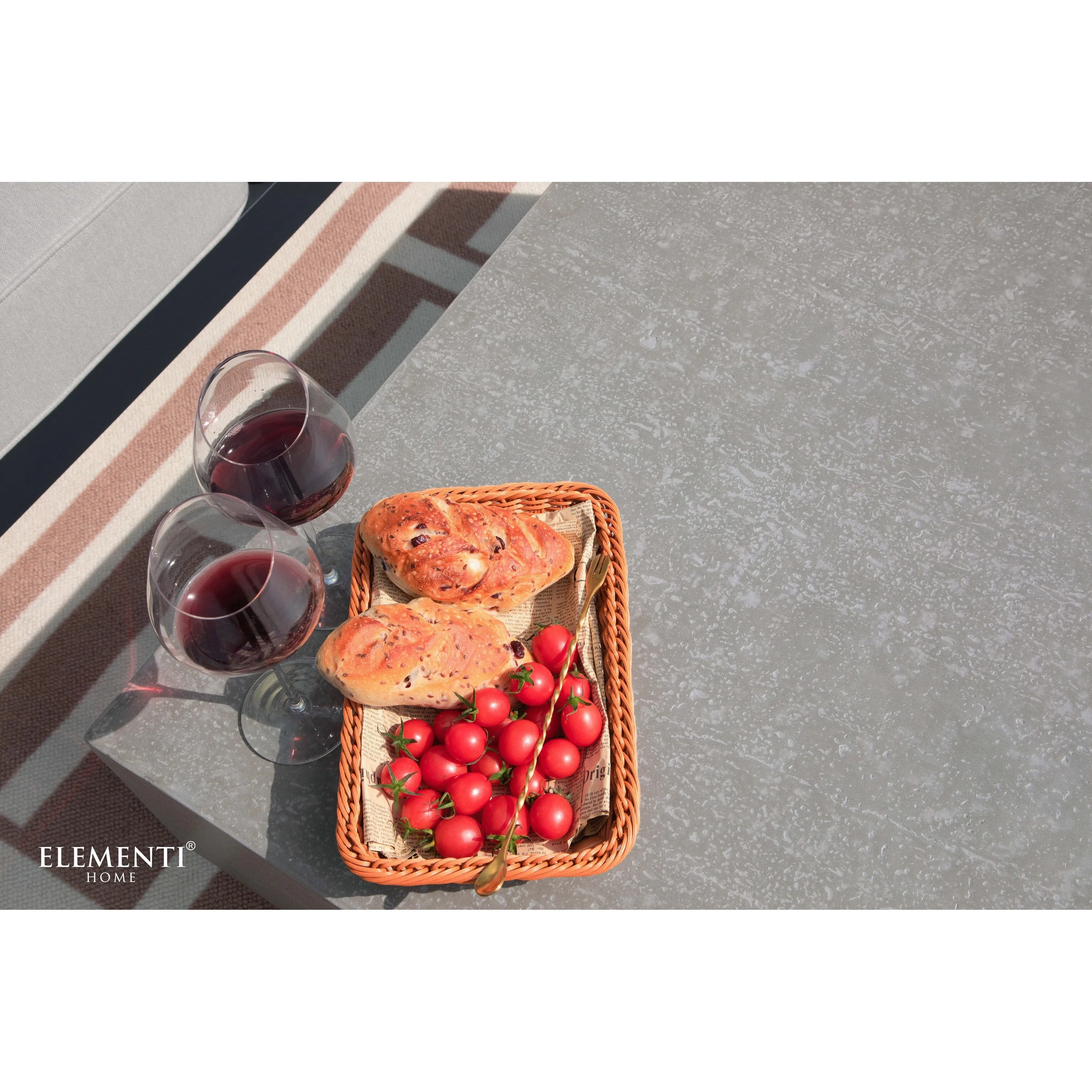 Elementi Home Tevere 40 Square Concrete Coffee Table - 40 X 40 X 14