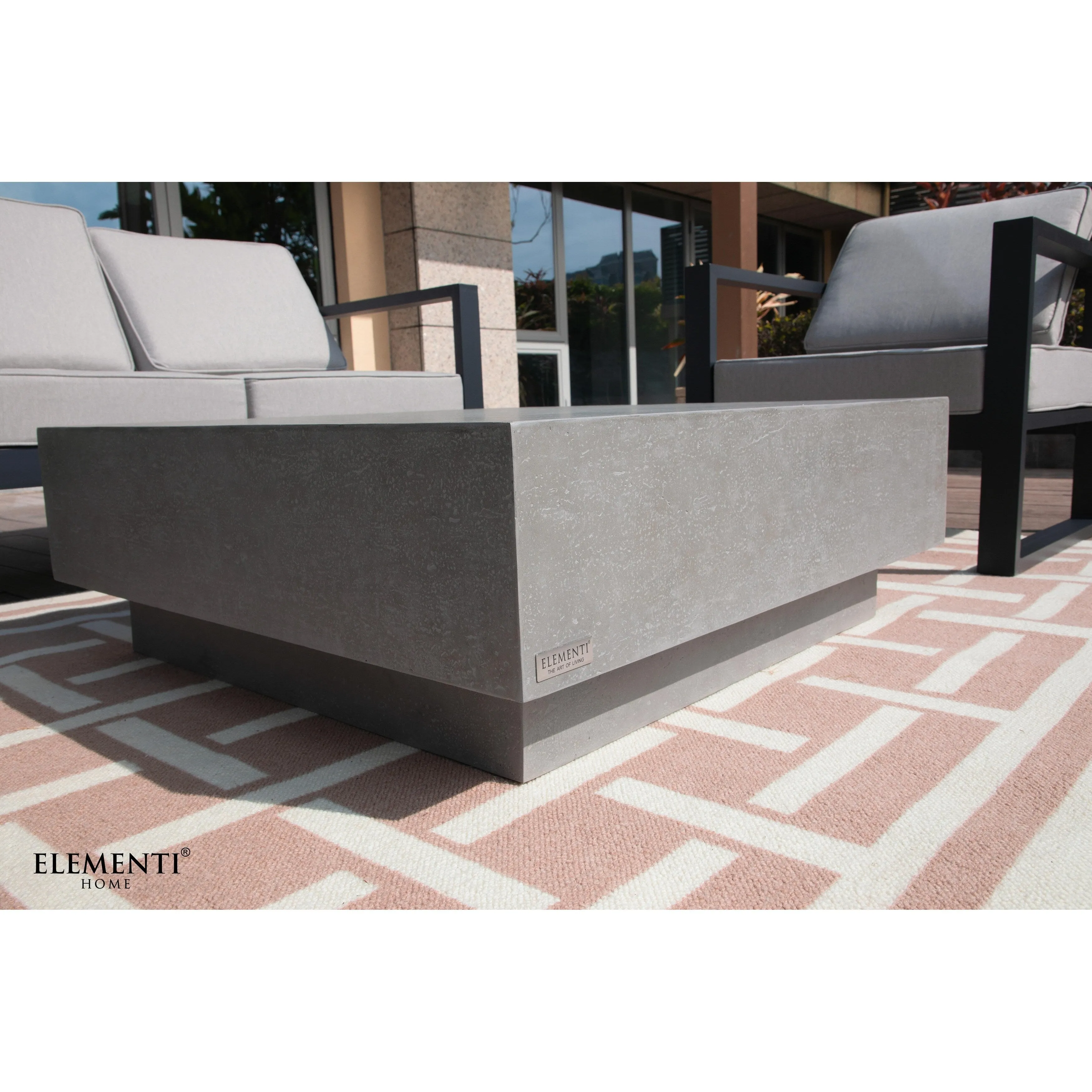 Elementi Home Tevere 40 Square Concrete Coffee Table - 40 X 40 X 14